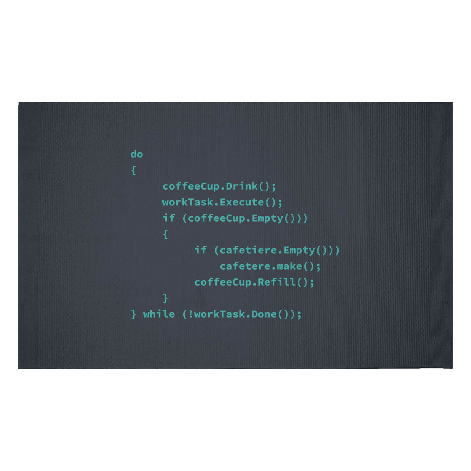 Coffee Code Dark Mode Woven Rug - Small