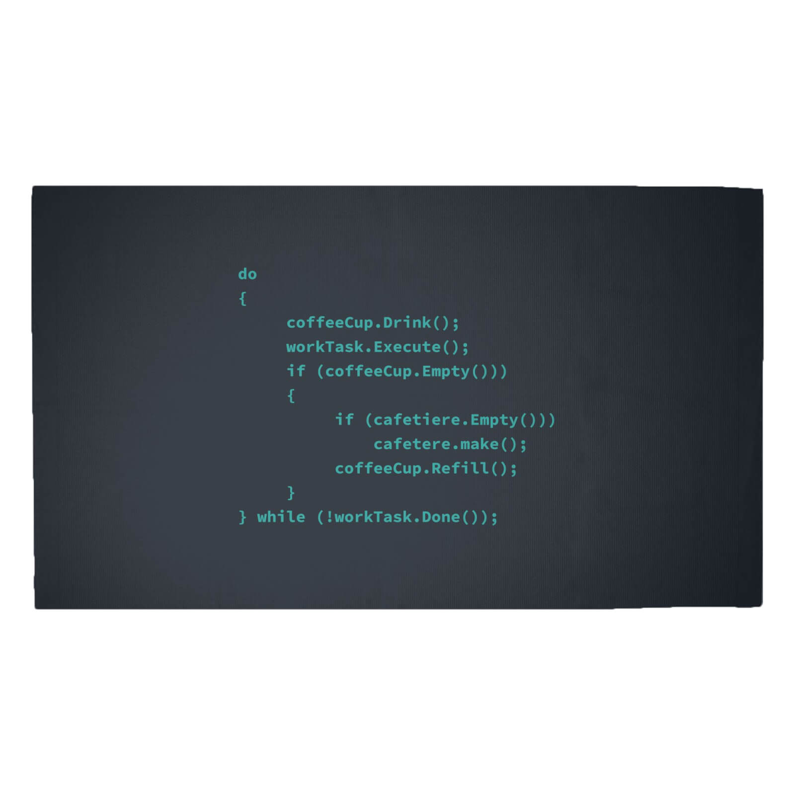 Coffee Code Dark Mode Woven Rug - Medium