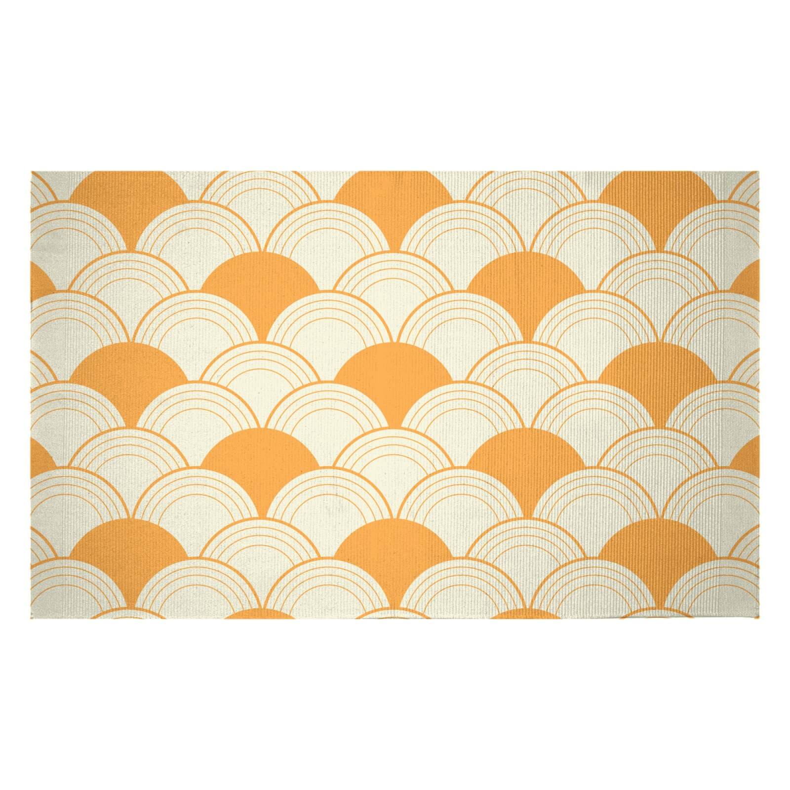 Chinese Fan Pattern Woven Rug - Small