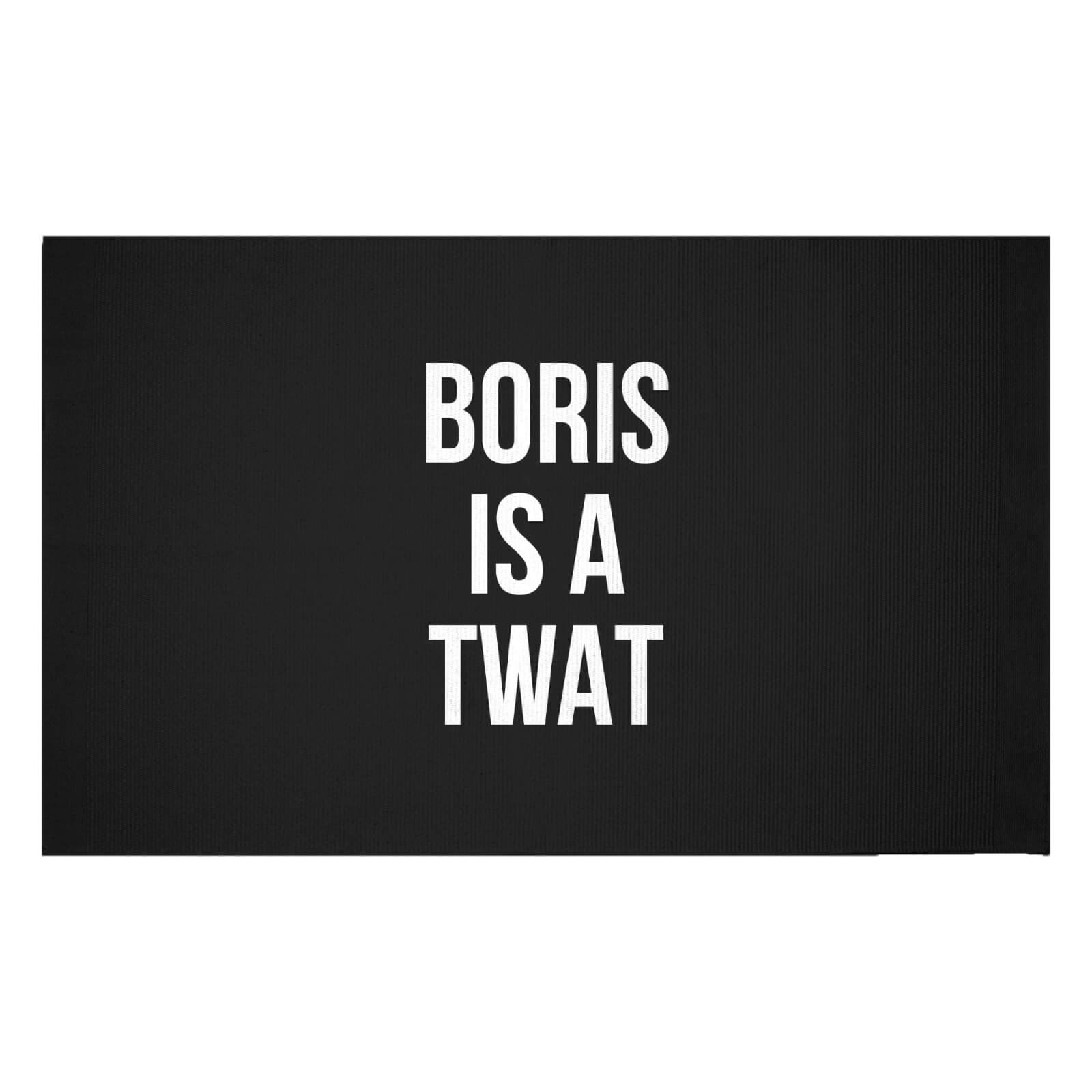 Boris Is A Twat Black Woven Rug - Small