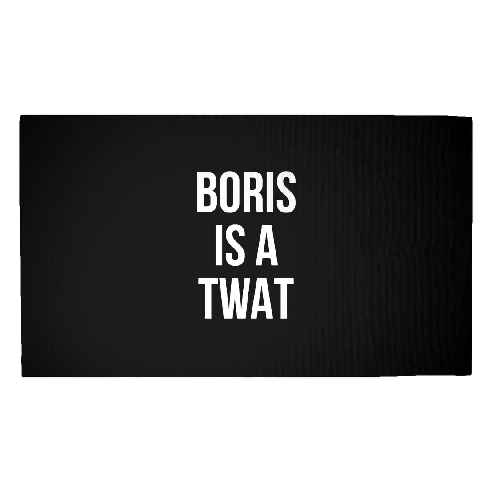 Boris Is A Twat Black Woven Rug - Medium