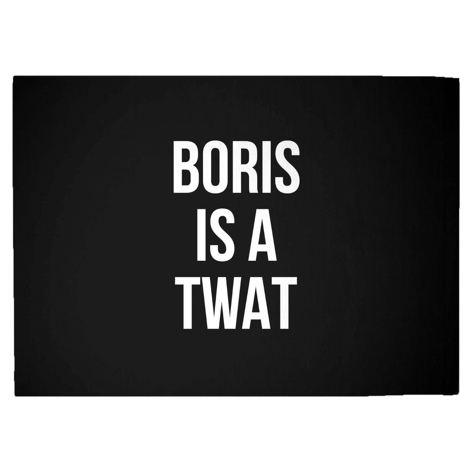 Boris Is A Twat Black Woven Rug - Large