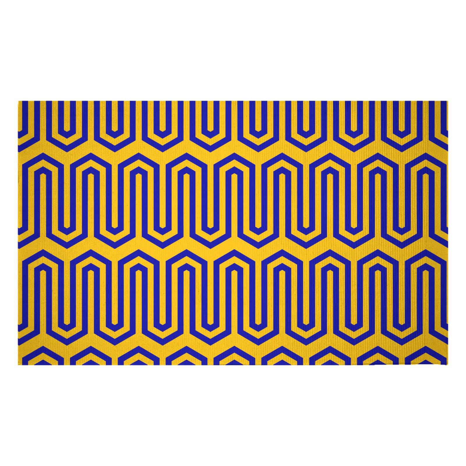 African Inspired Line Pattern Woven Rug - Small