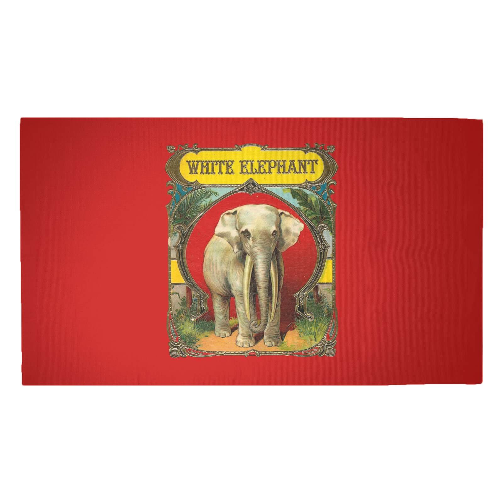 White Elephant Woven Rug - Medium