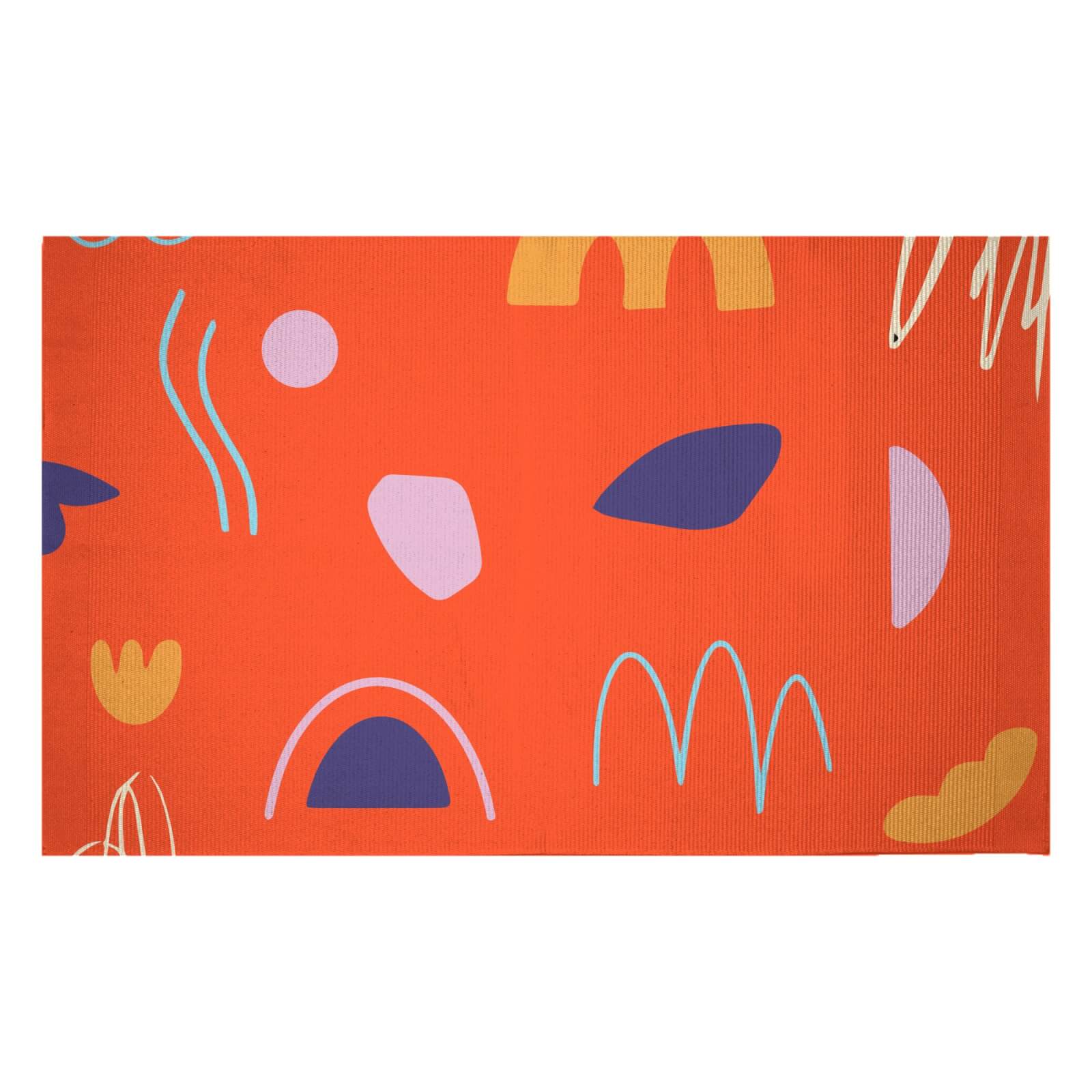 Shapes And Sqiuggles Woven Rug - Small