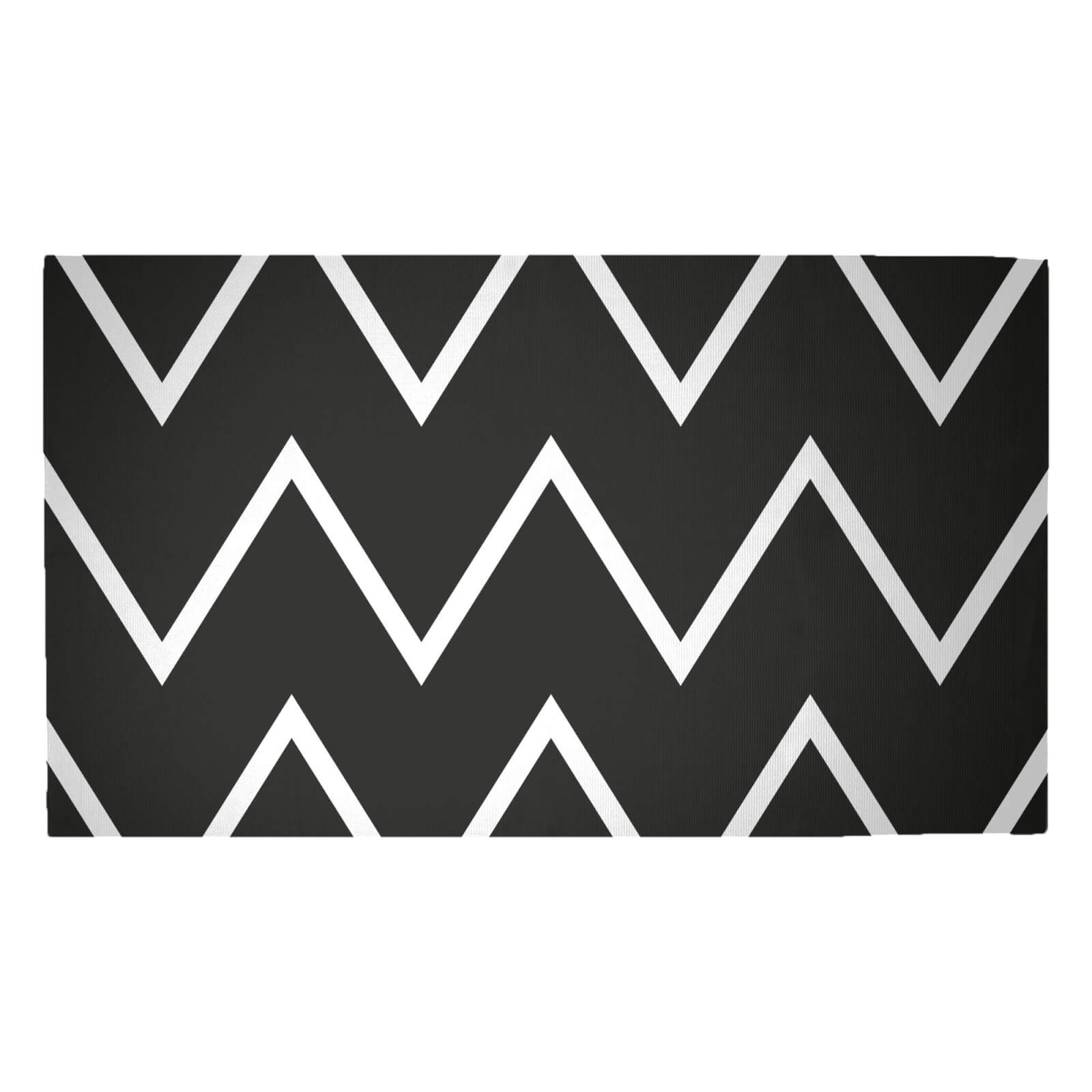 Dark Zig Zag Woven Rug - Medium