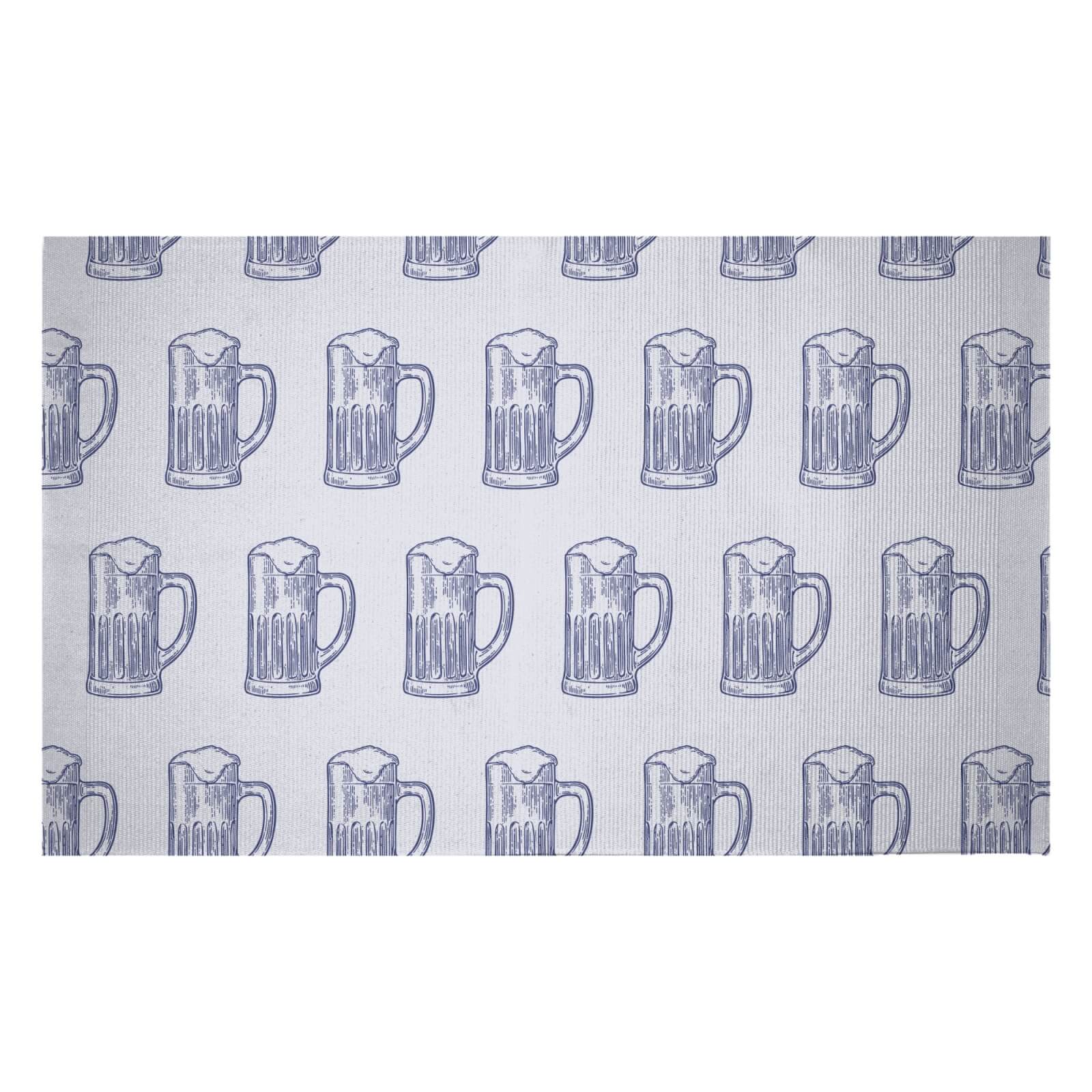 Beer Glass Pattern Woven Rug - Small