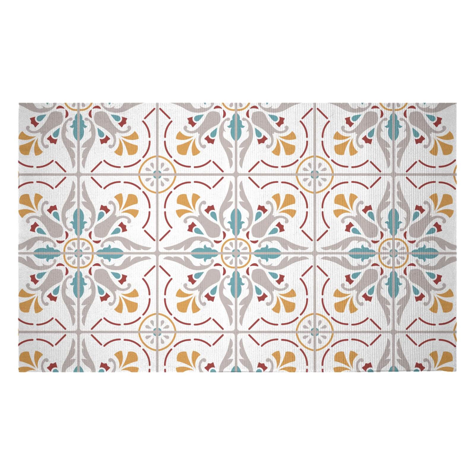 Moroccan Tiles Woven Rug - Small