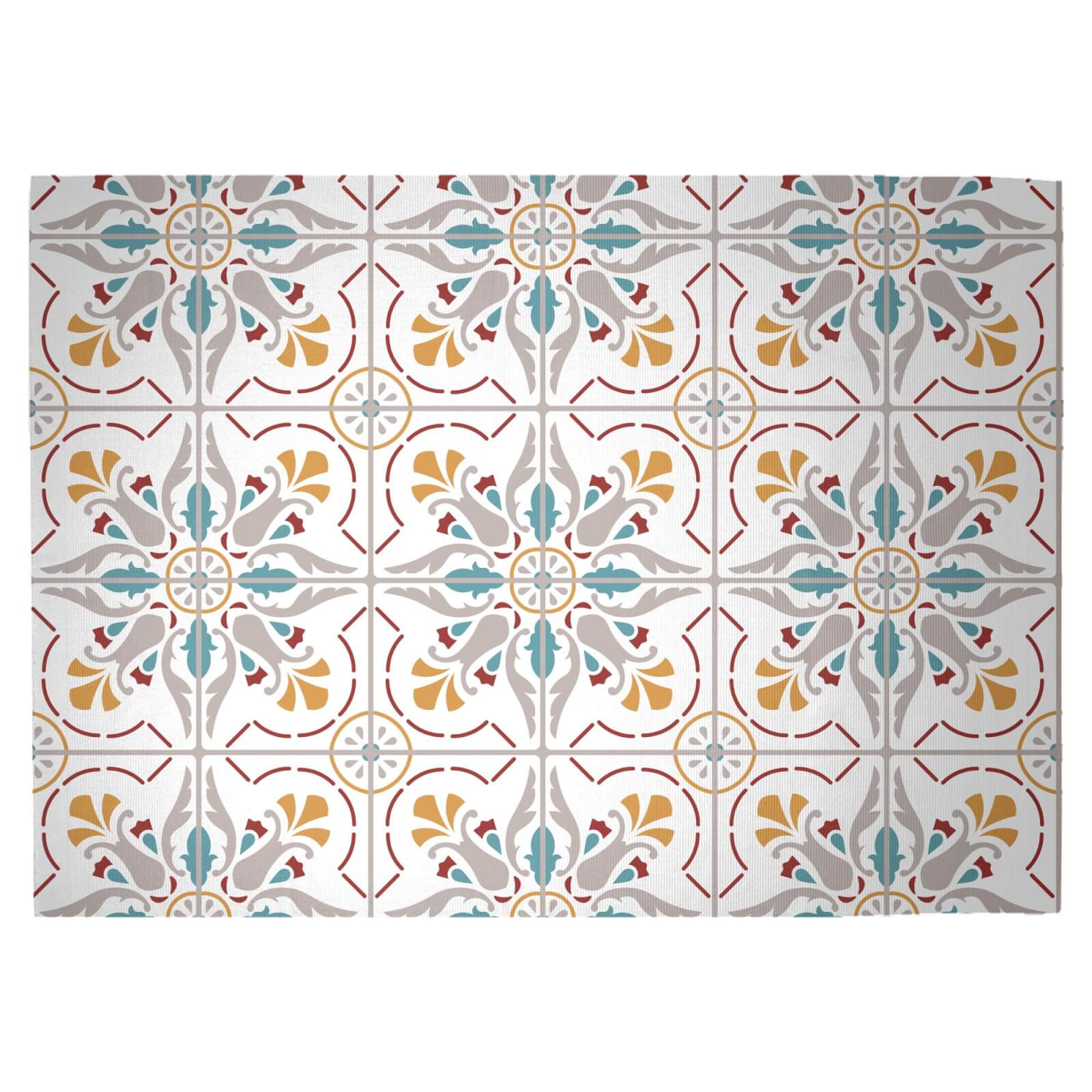 Moroccan Tiles Woven Rug - Large