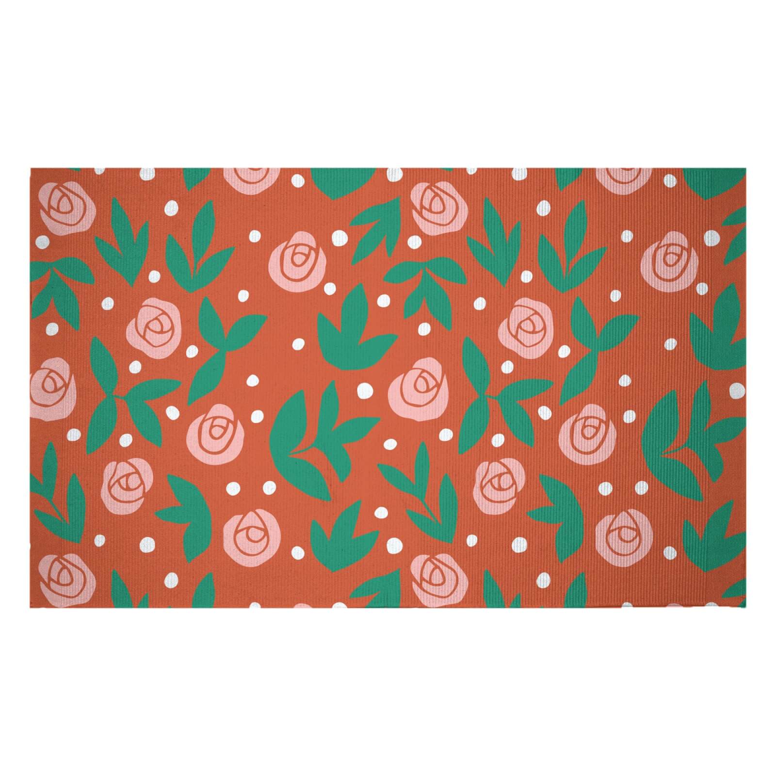 Rose Bush Woven Rug - Small