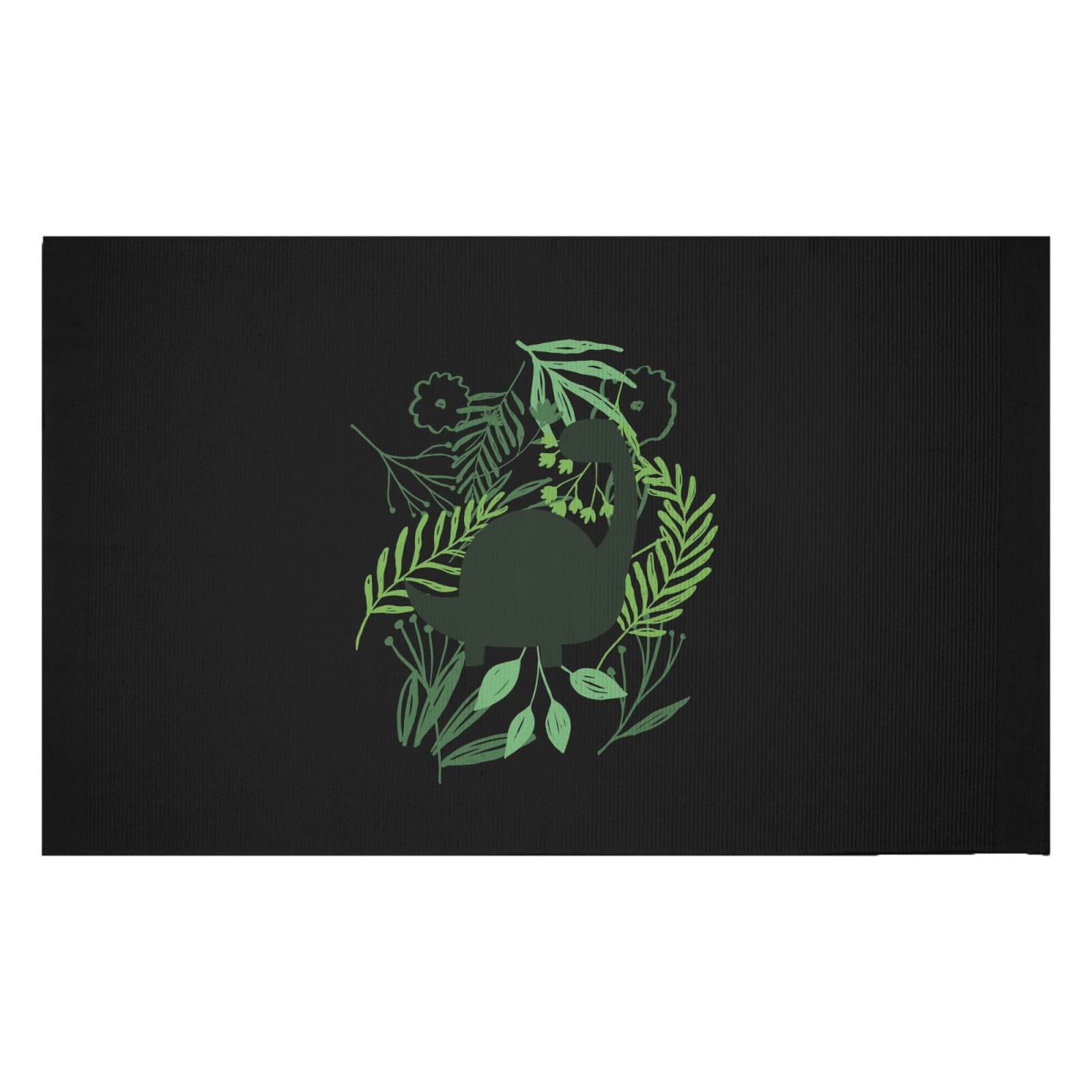 Diplodocus Silhouette Foliage Woven Rug - Small
