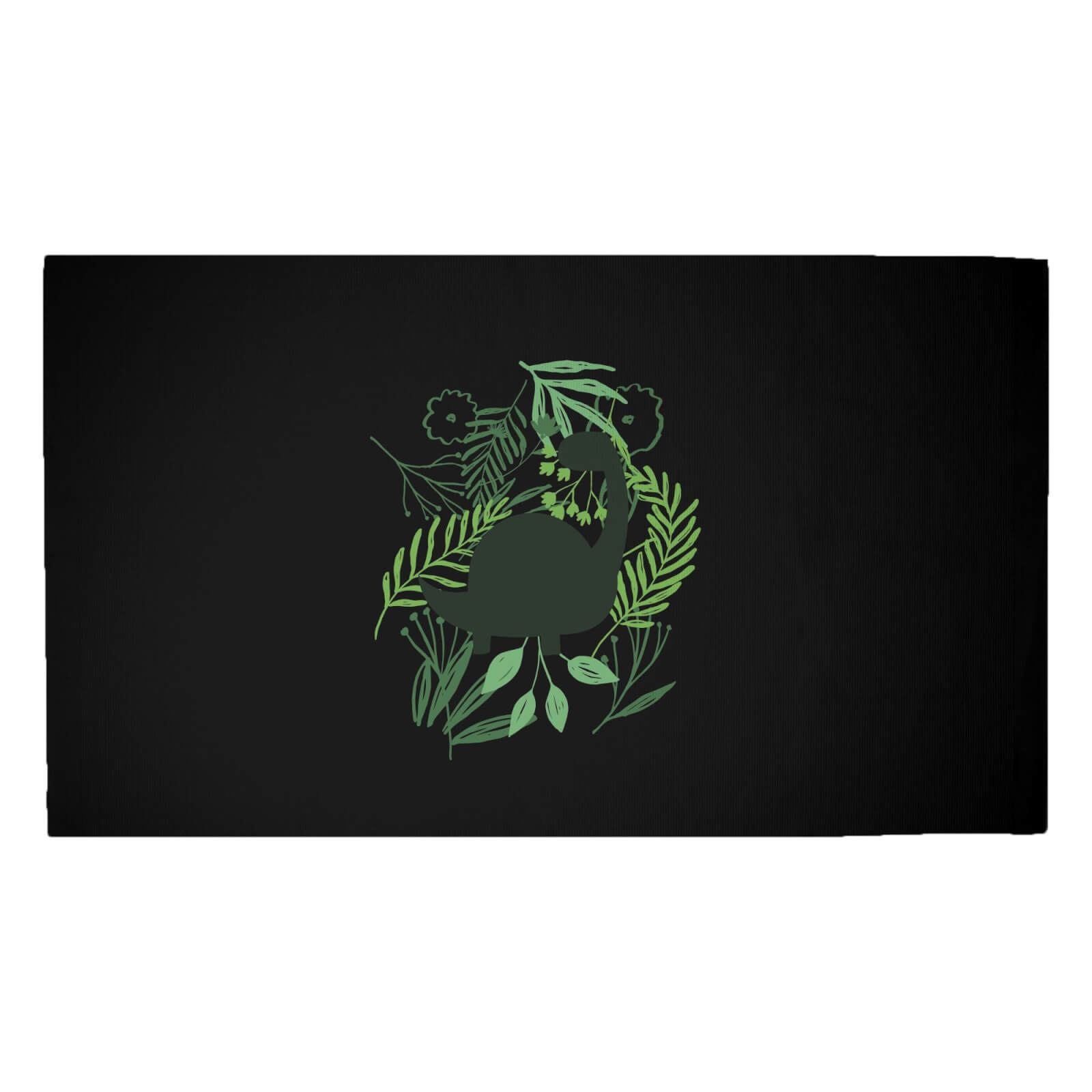Diplodocus Silhouette Foliage Woven Rug - Medium
