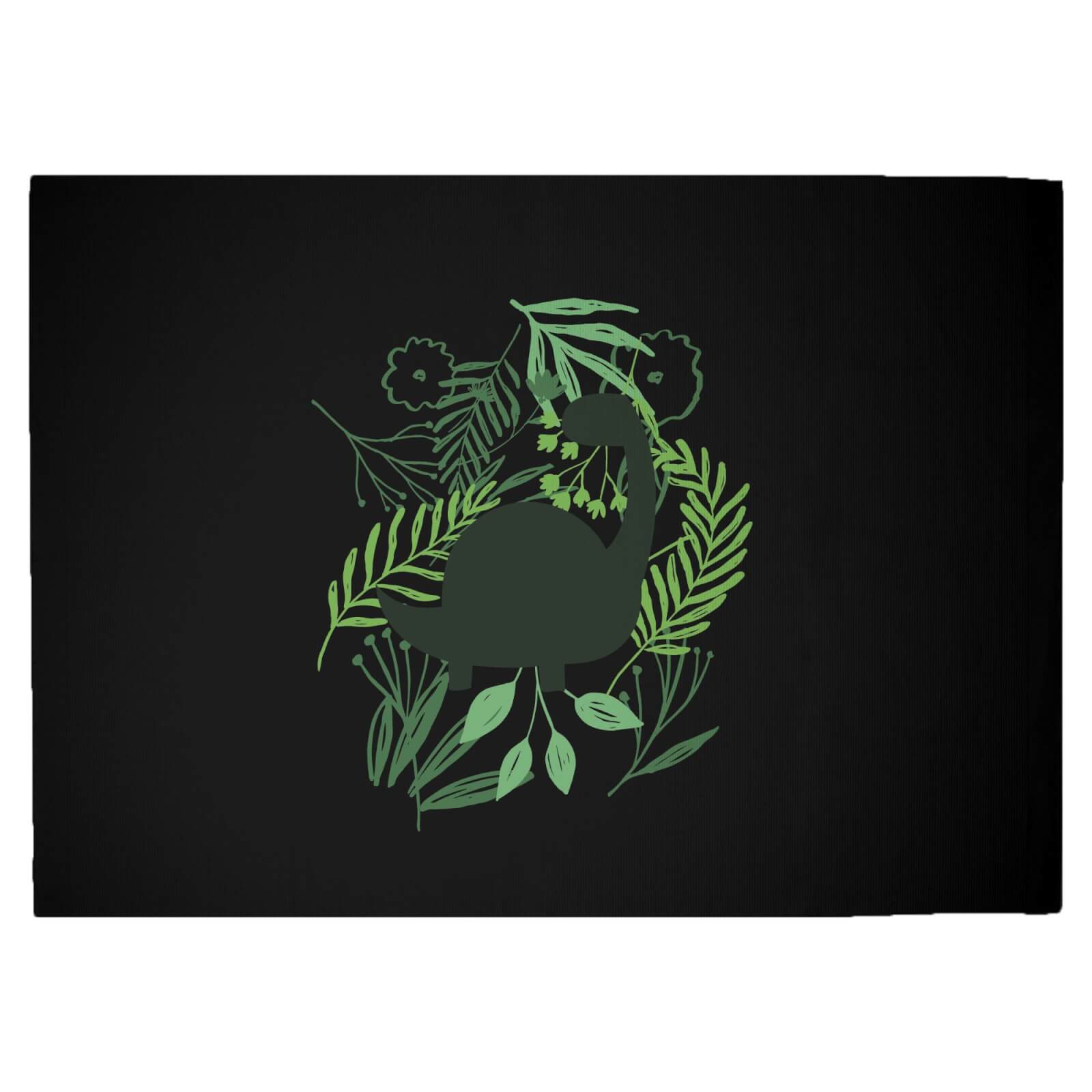 Diplodocus Silhouette Foliage Woven Rug - Large
