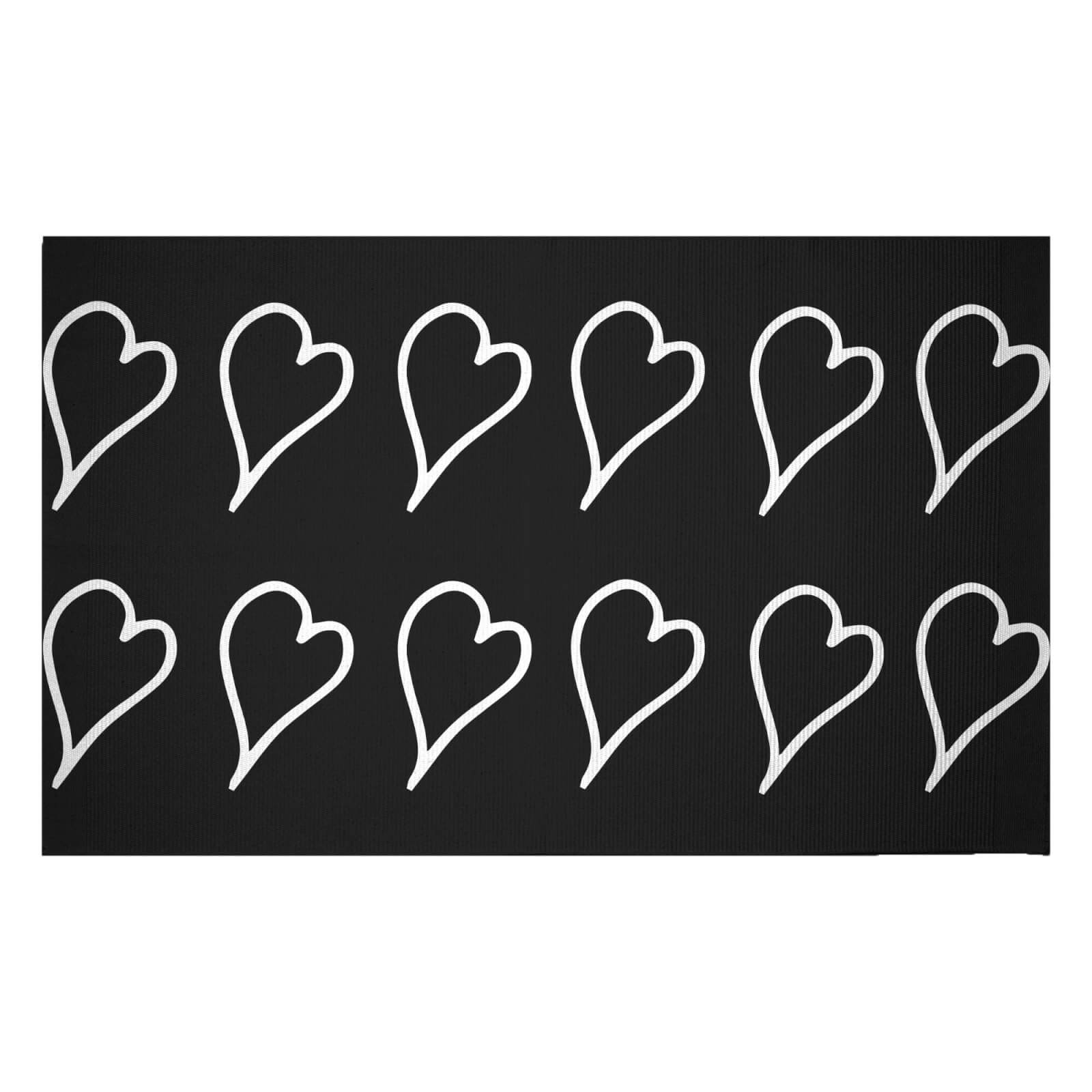 Scribbled Hearts Woven Rug - Small
