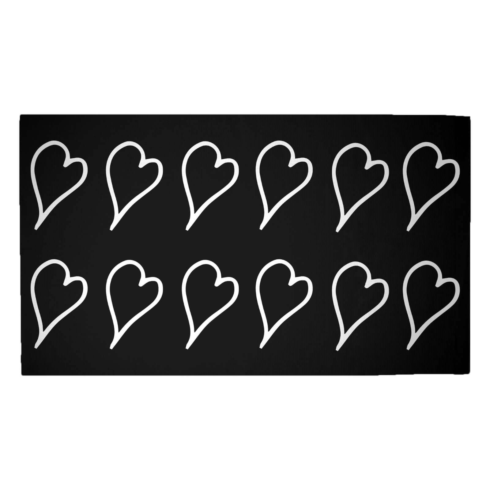 Scribbled Hearts Woven Rug - Medium