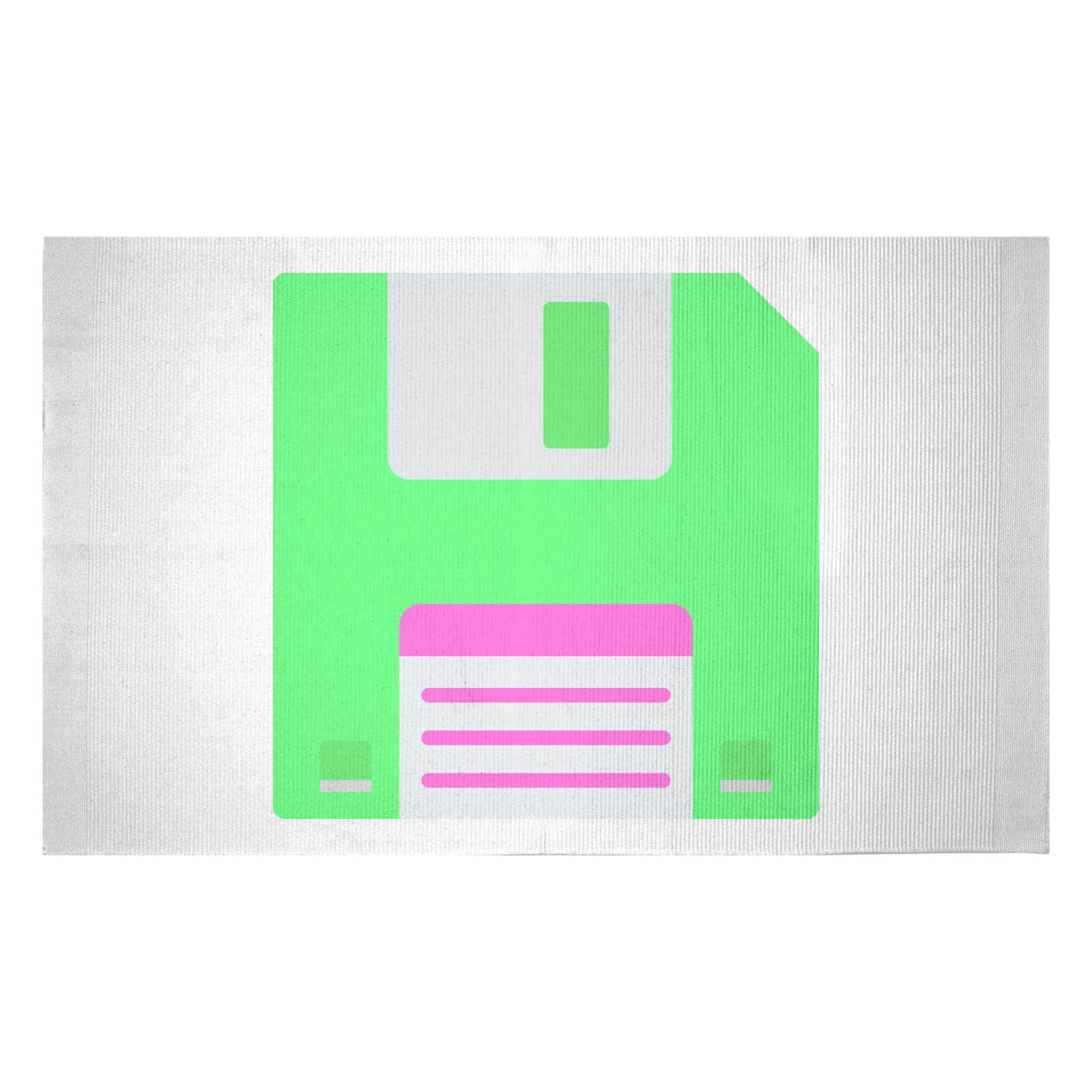 Green Floppy Disk Woven Rug - Small