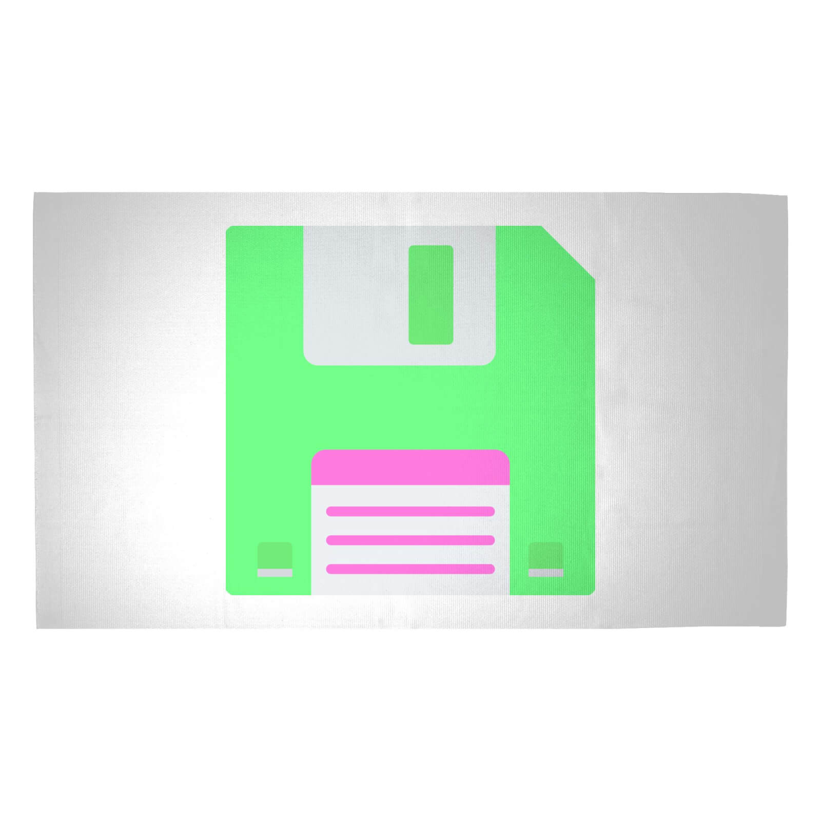 Green Floppy Disk Woven Rug - Medium
