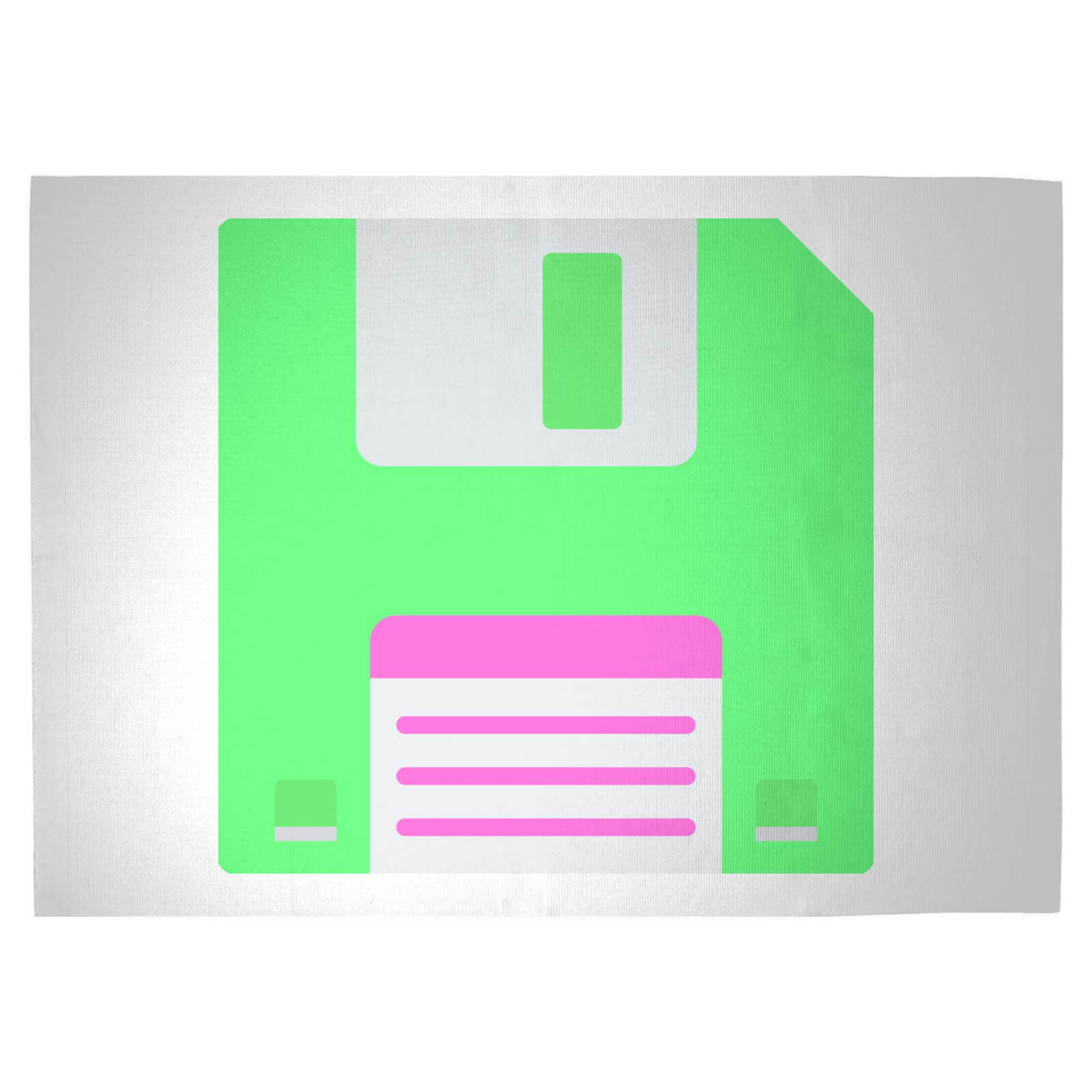 Green Floppy Disk Woven Rug - Large