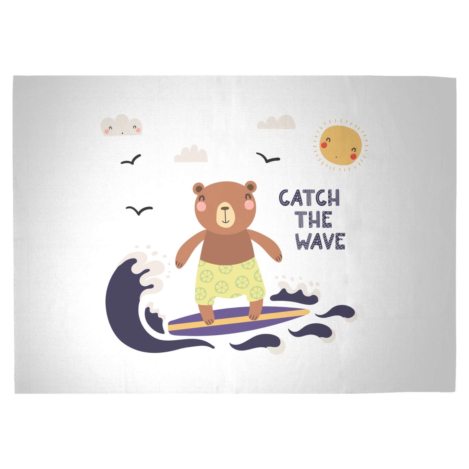 Catch The Wave Mr Bear Woven Rug - Large