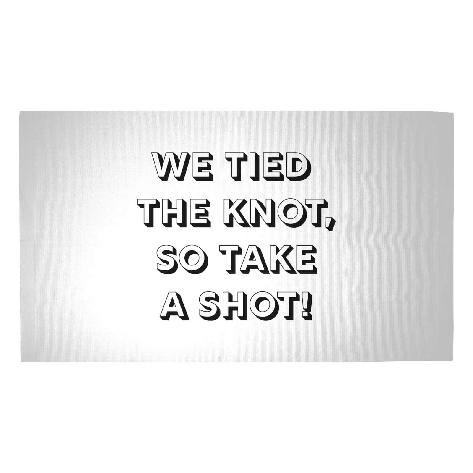 We Tied The Knot, So Take A Shot! Woven Rug - Medium