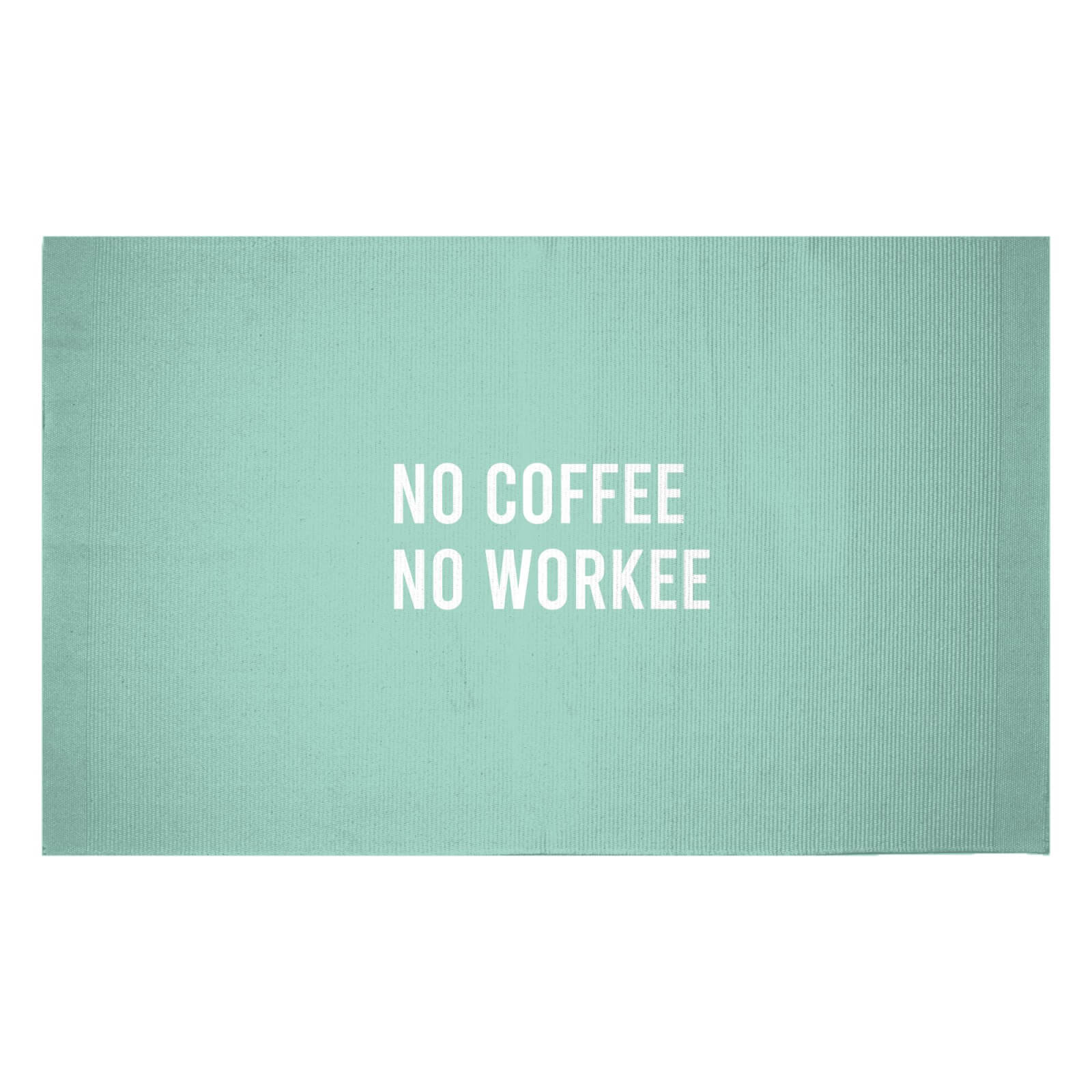 No Coffee No Workee Woven Rug - Small