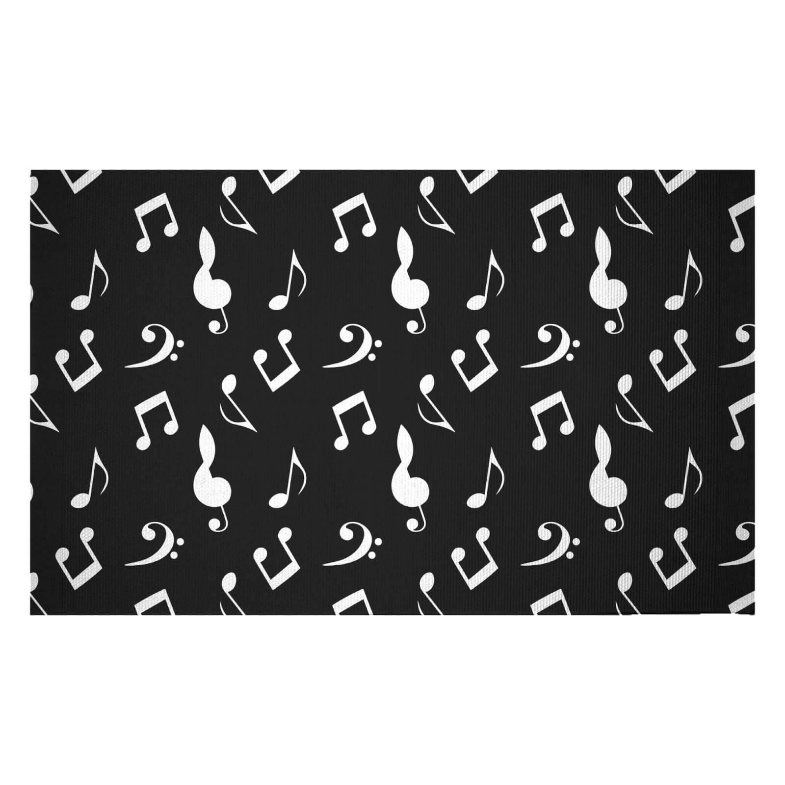 Music Notes Mono Woven Rug - Small