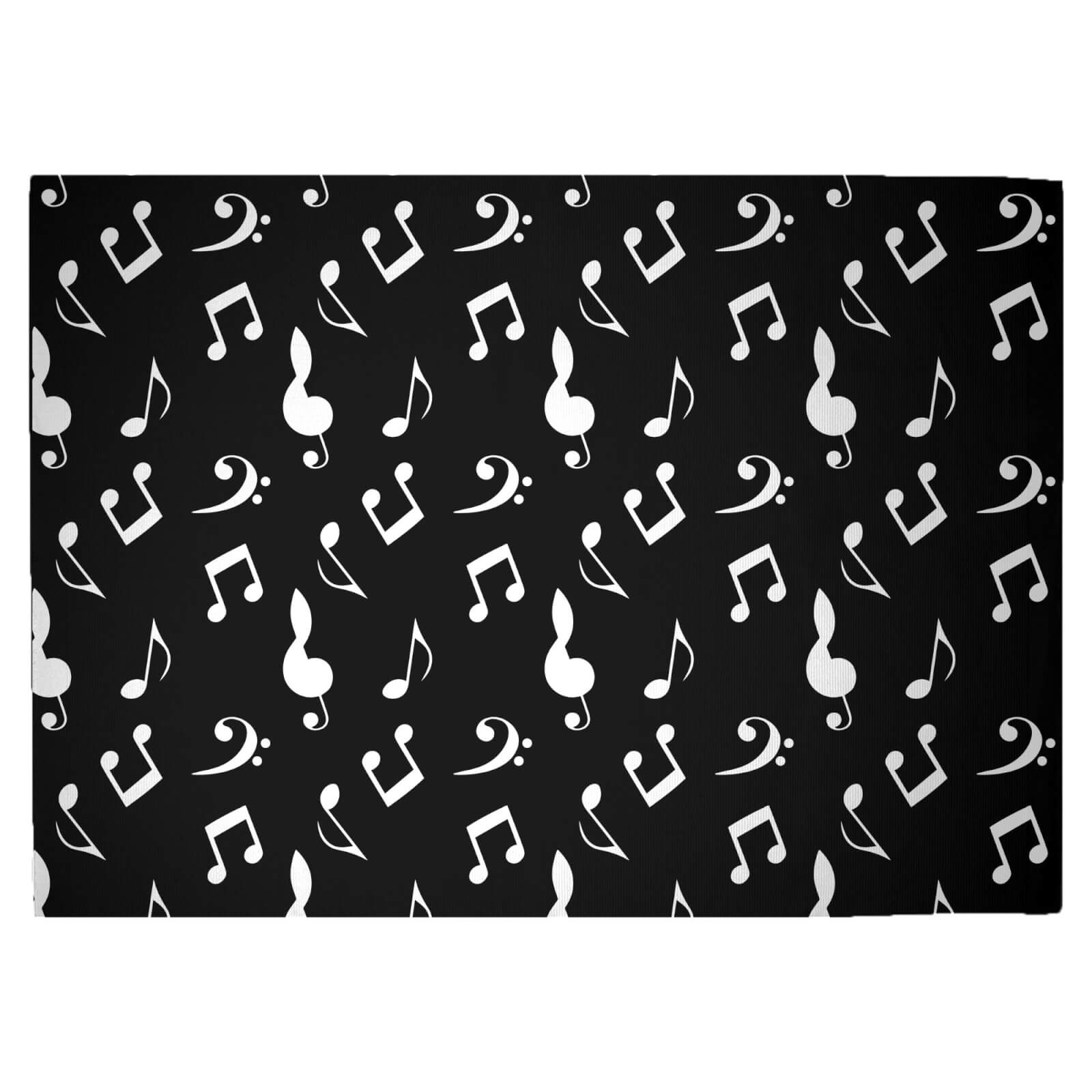 Music Notes Mono Woven Rug - Large