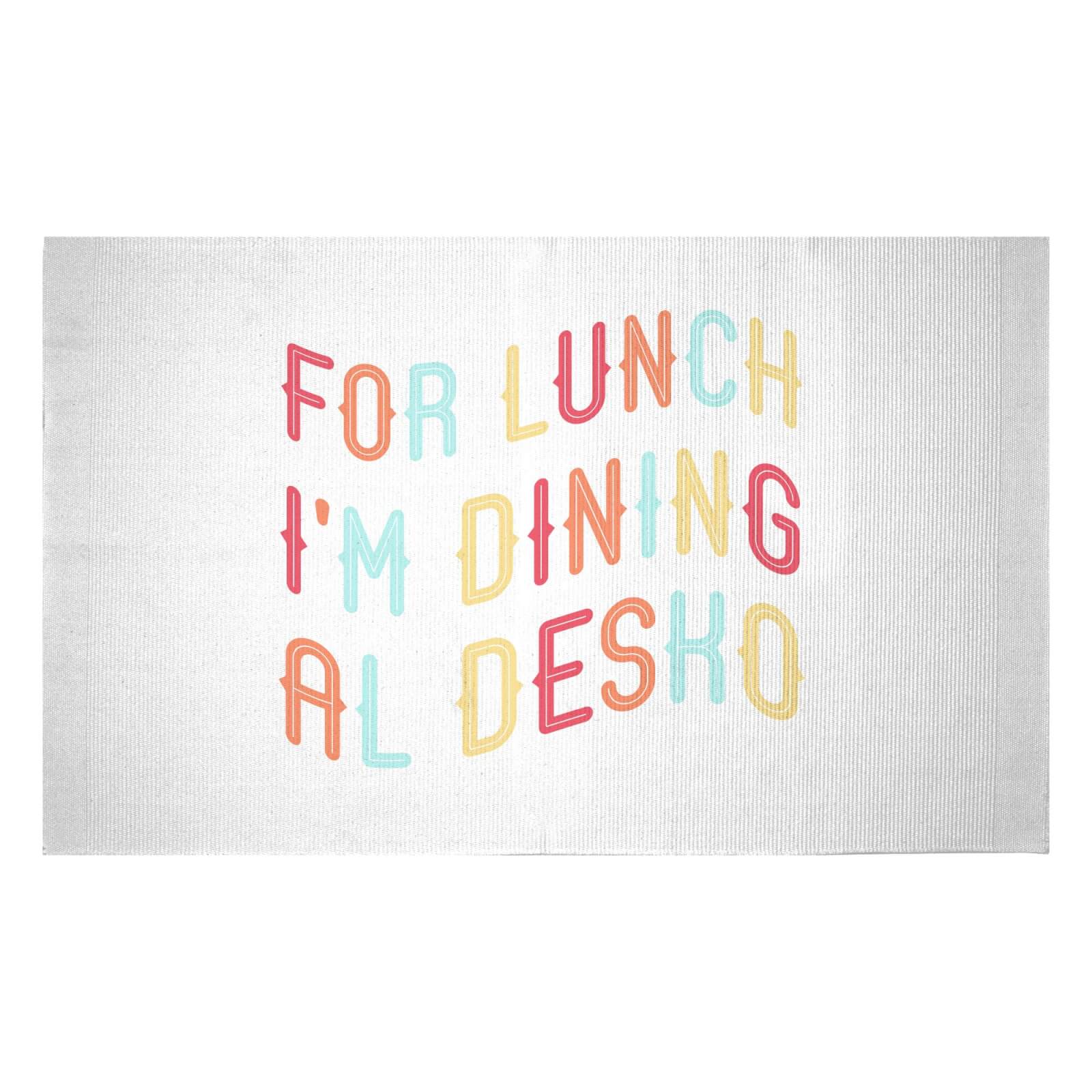 For Lunch I'm Dining Al Desko Woven Rug - Small