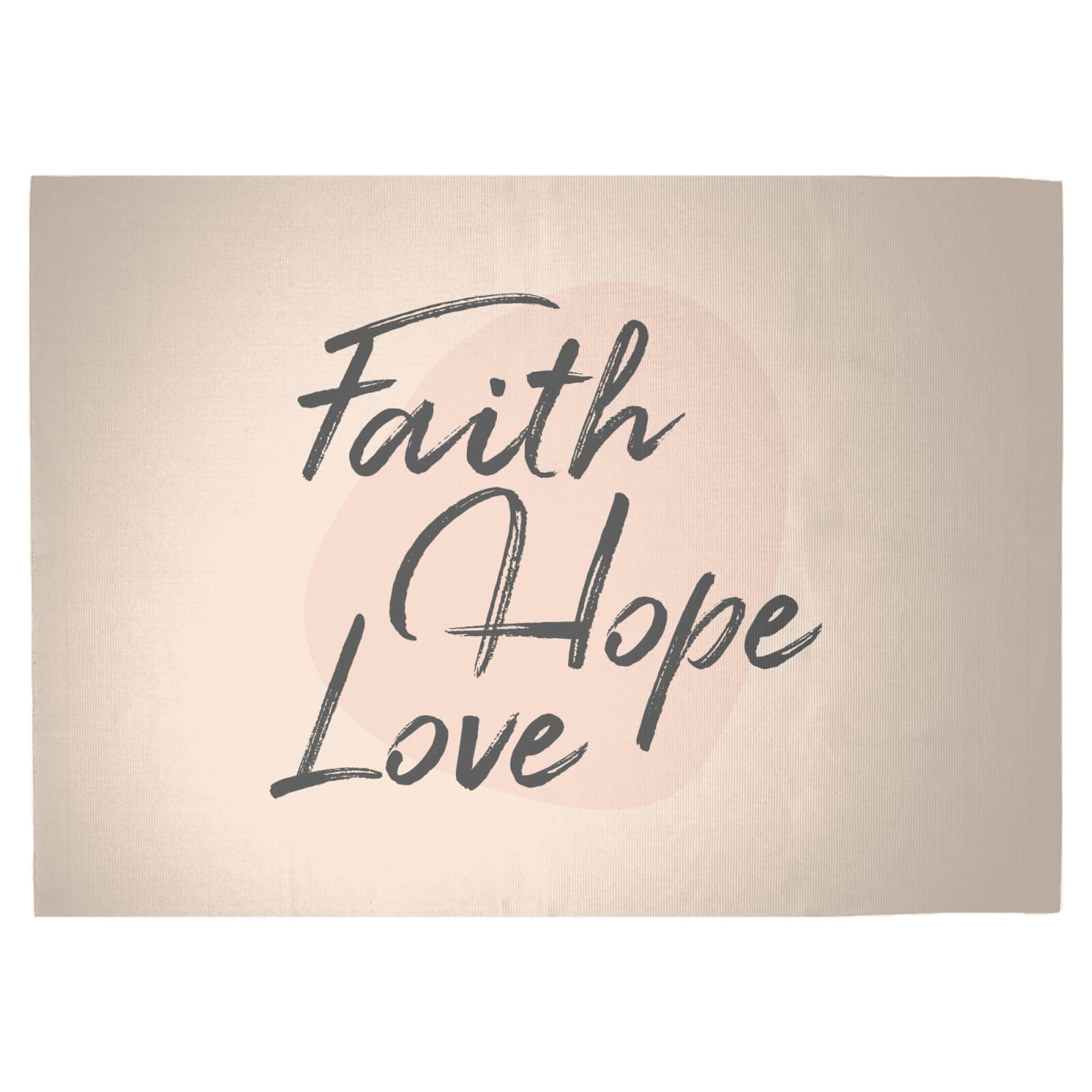 Faith Hope Love Woven Rug - Large
