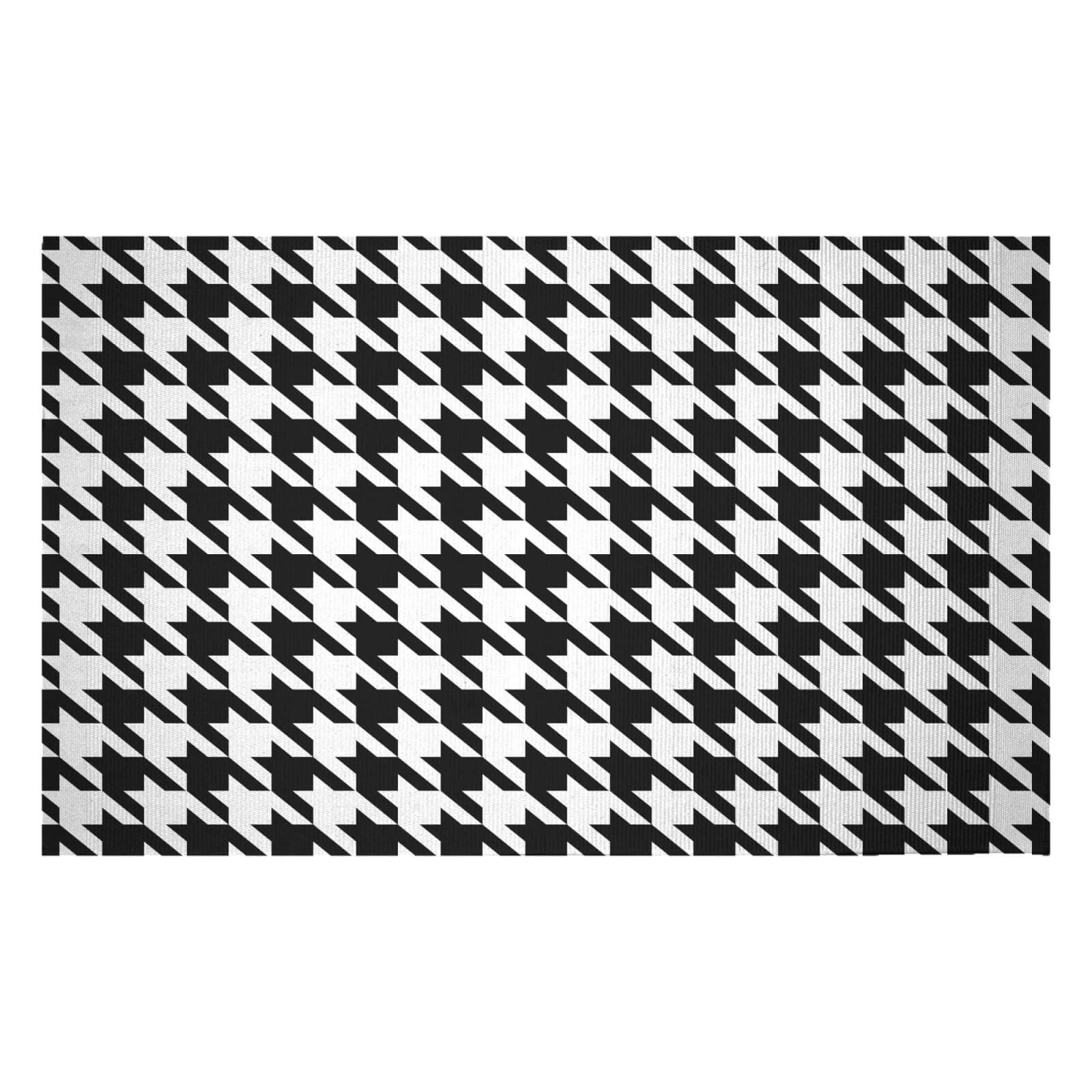 Monochrome Dogtooth Woven Rug - Small