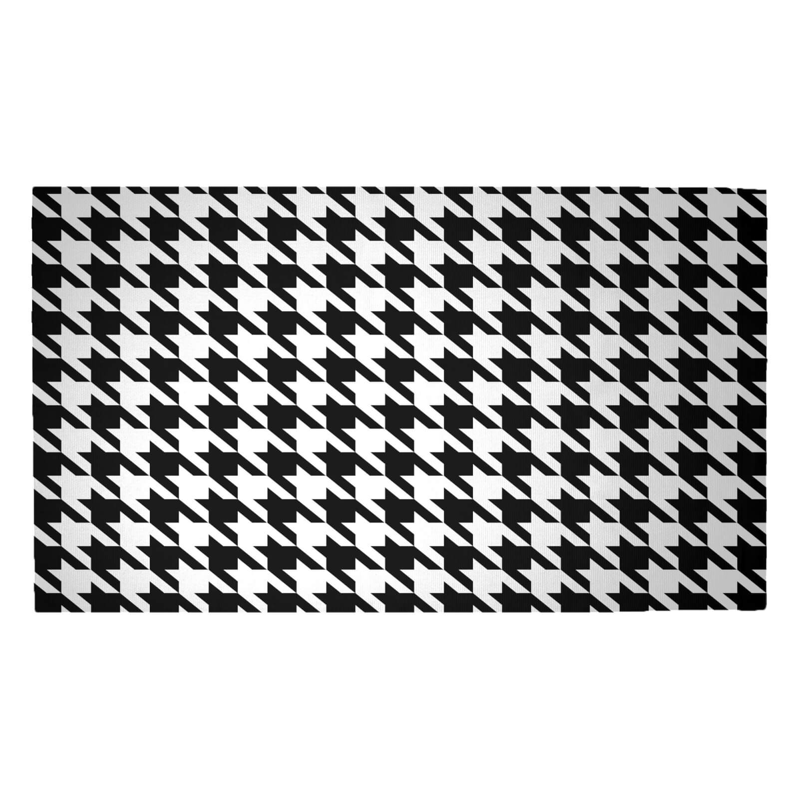 Monochrome Dogtooth Woven Rug - Medium
