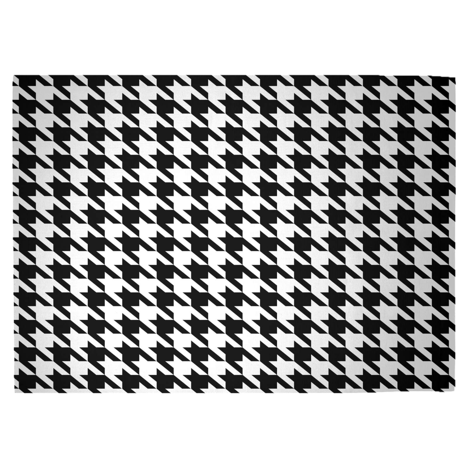 Monochrome Dogtooth Woven Rug - Large