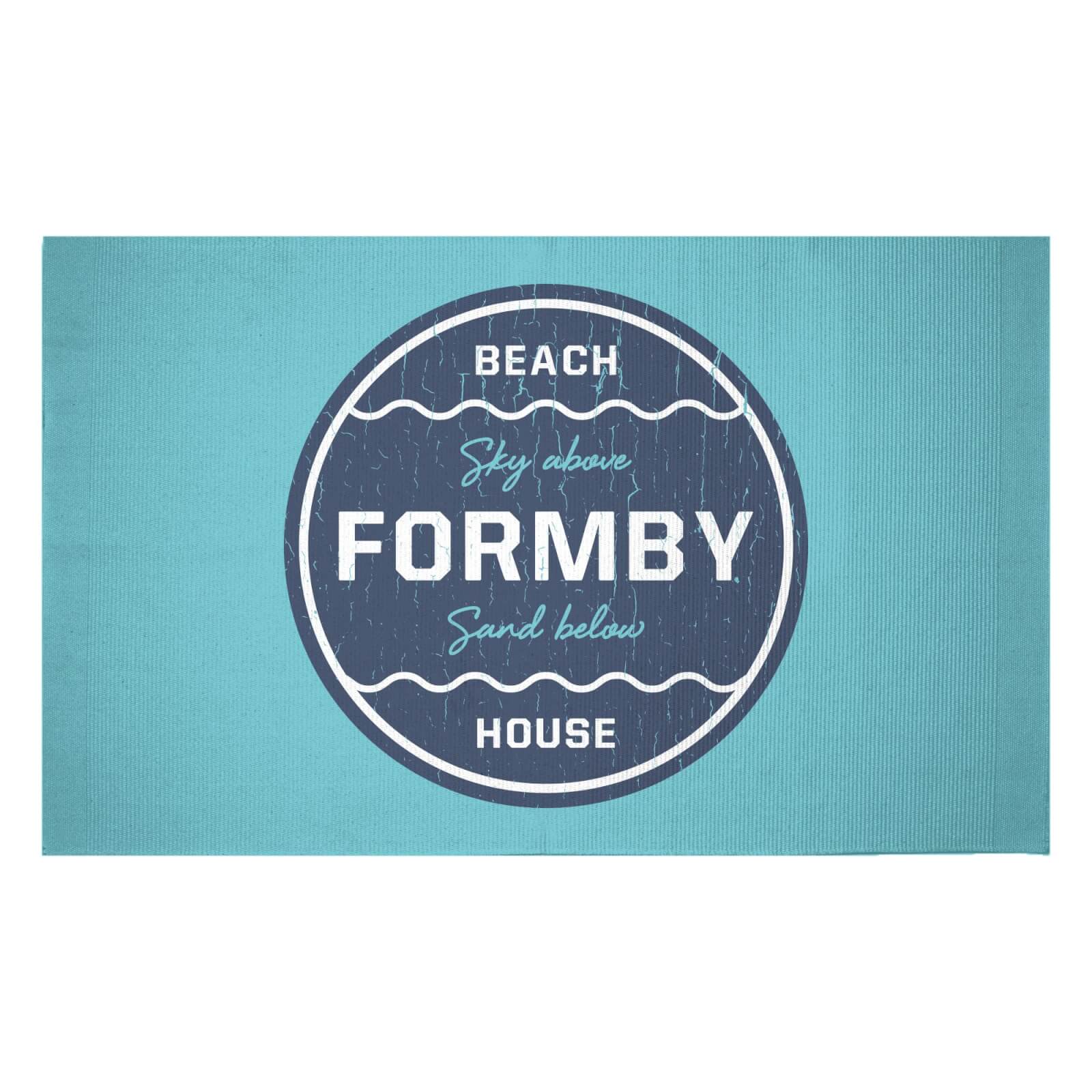 Formby Beach Badge Woven Rug - Small