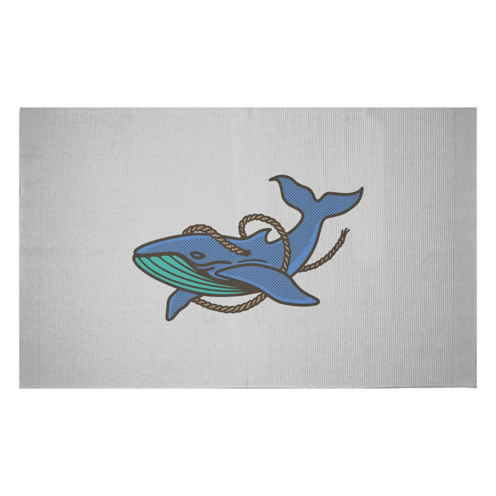 Sea Blue Whale Woven Rug - Small
