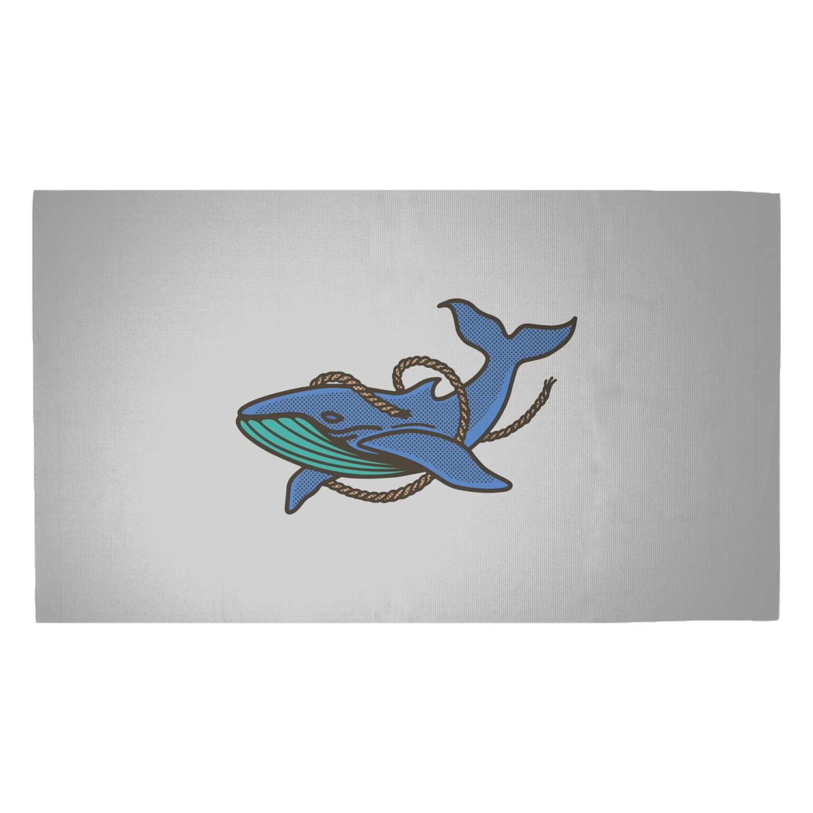 Sea Blue Whale Woven Rug - Medium