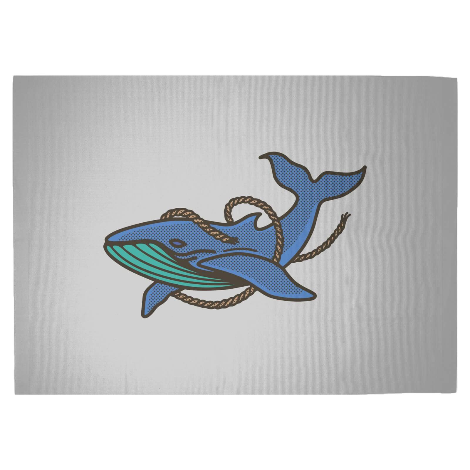 Sea Blue Whale Woven Rug - Large