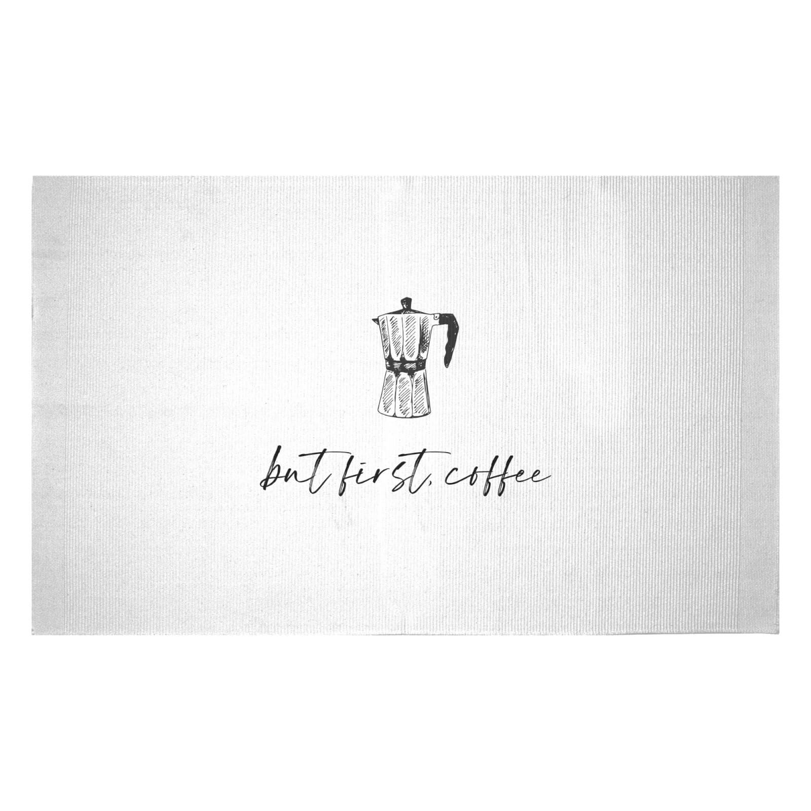 But First Coffee Woven Rug - Small