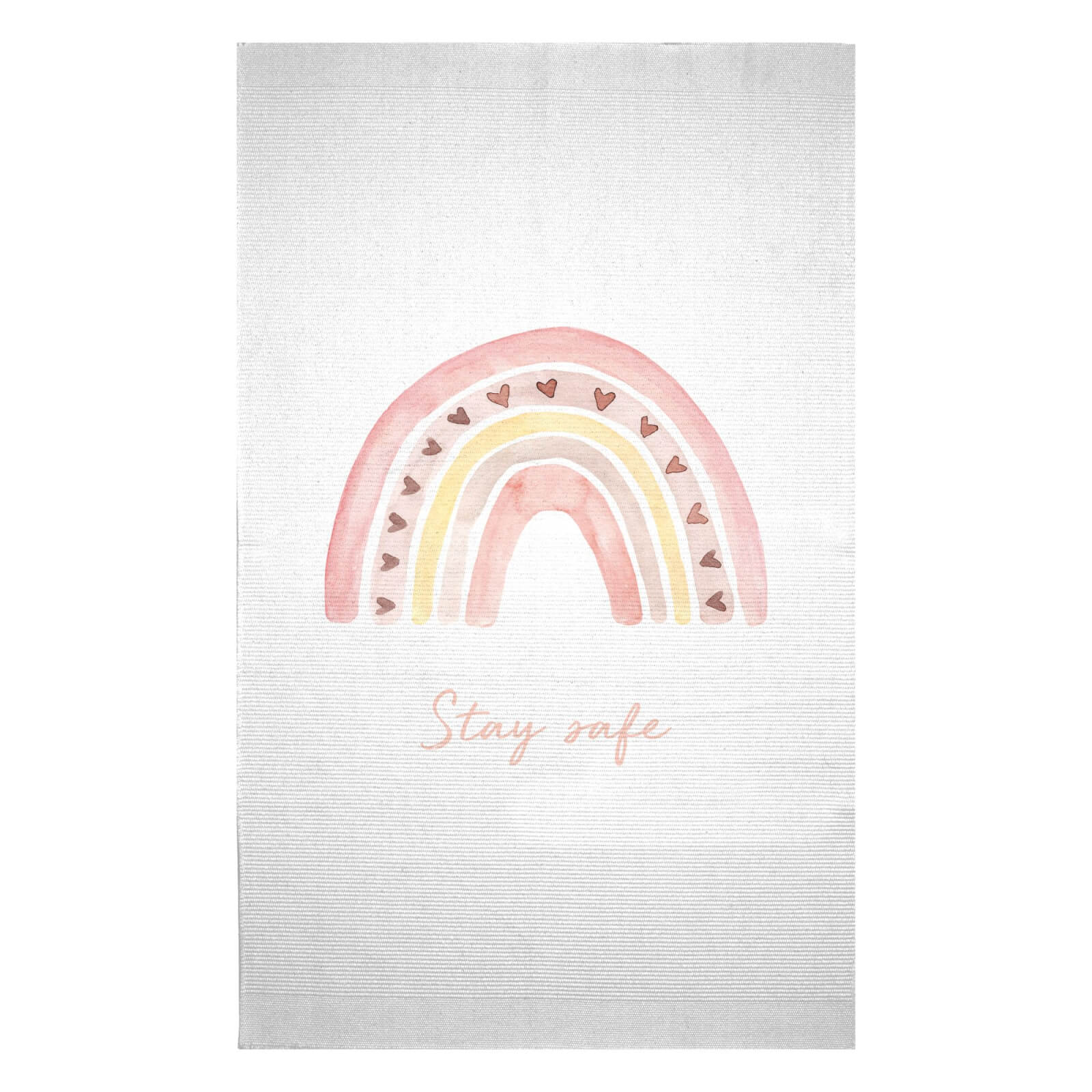 Stay Safe Pink Heart Woven Rug - Small