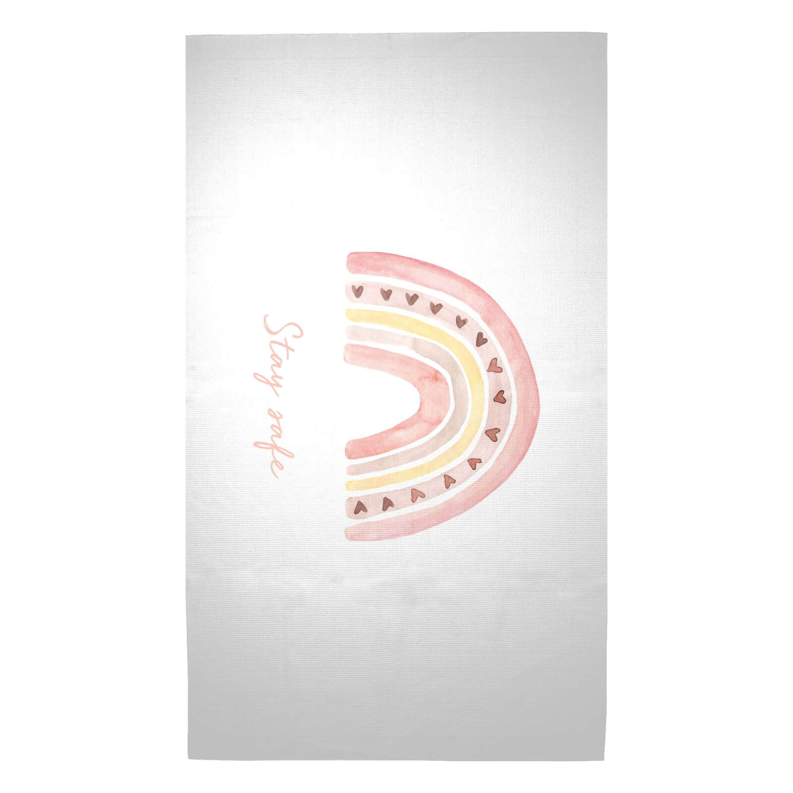 Stay Safe Pink Heart Woven Rug - Medium