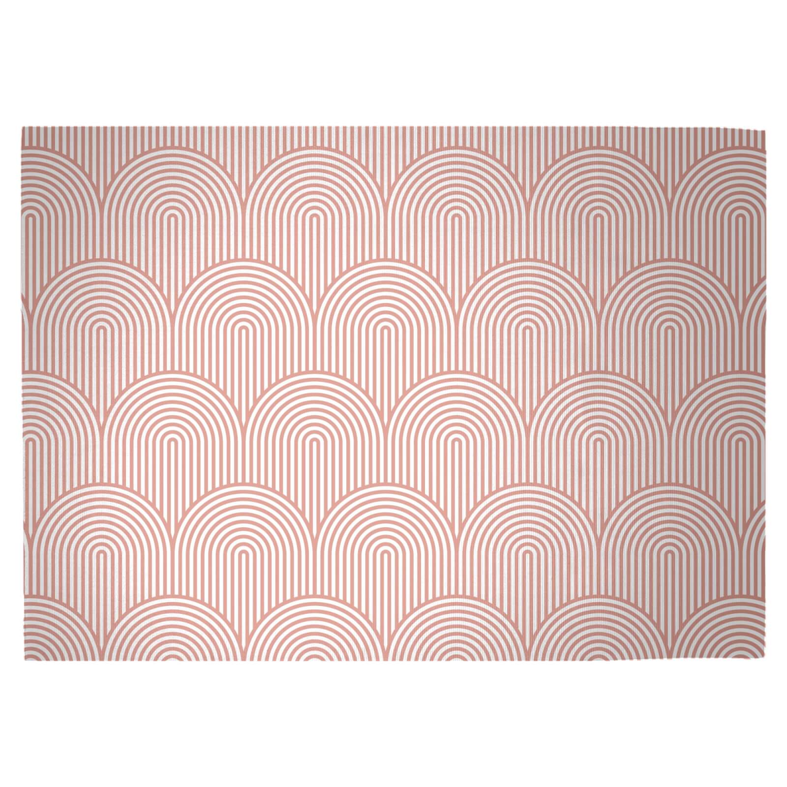Trippy Rainbow Pink Woven Rug - Large
