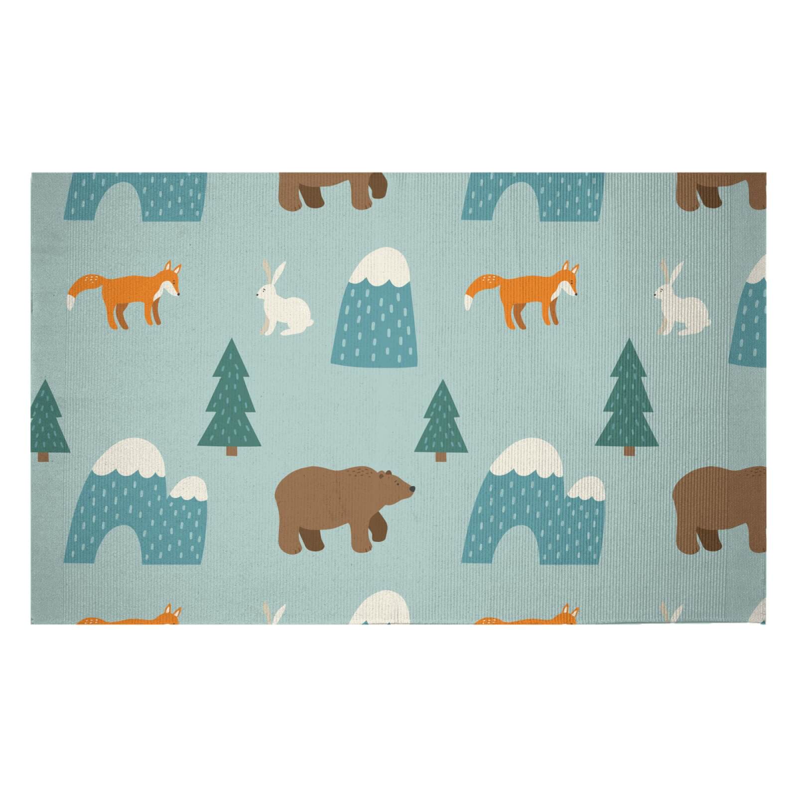 Forest Animals Woven Rug - Small