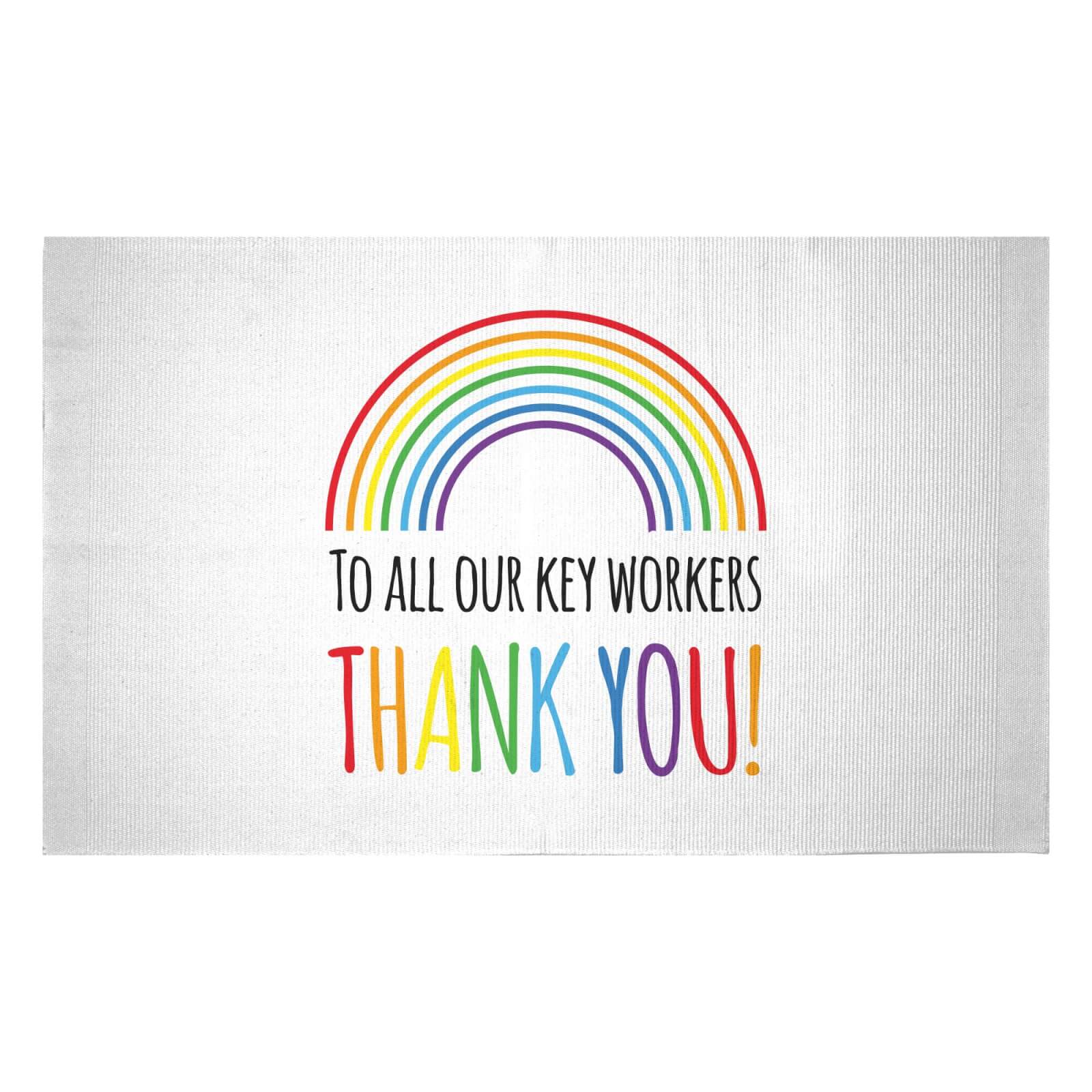 To All Our Key Workers Thank You! Woven Rug - Small