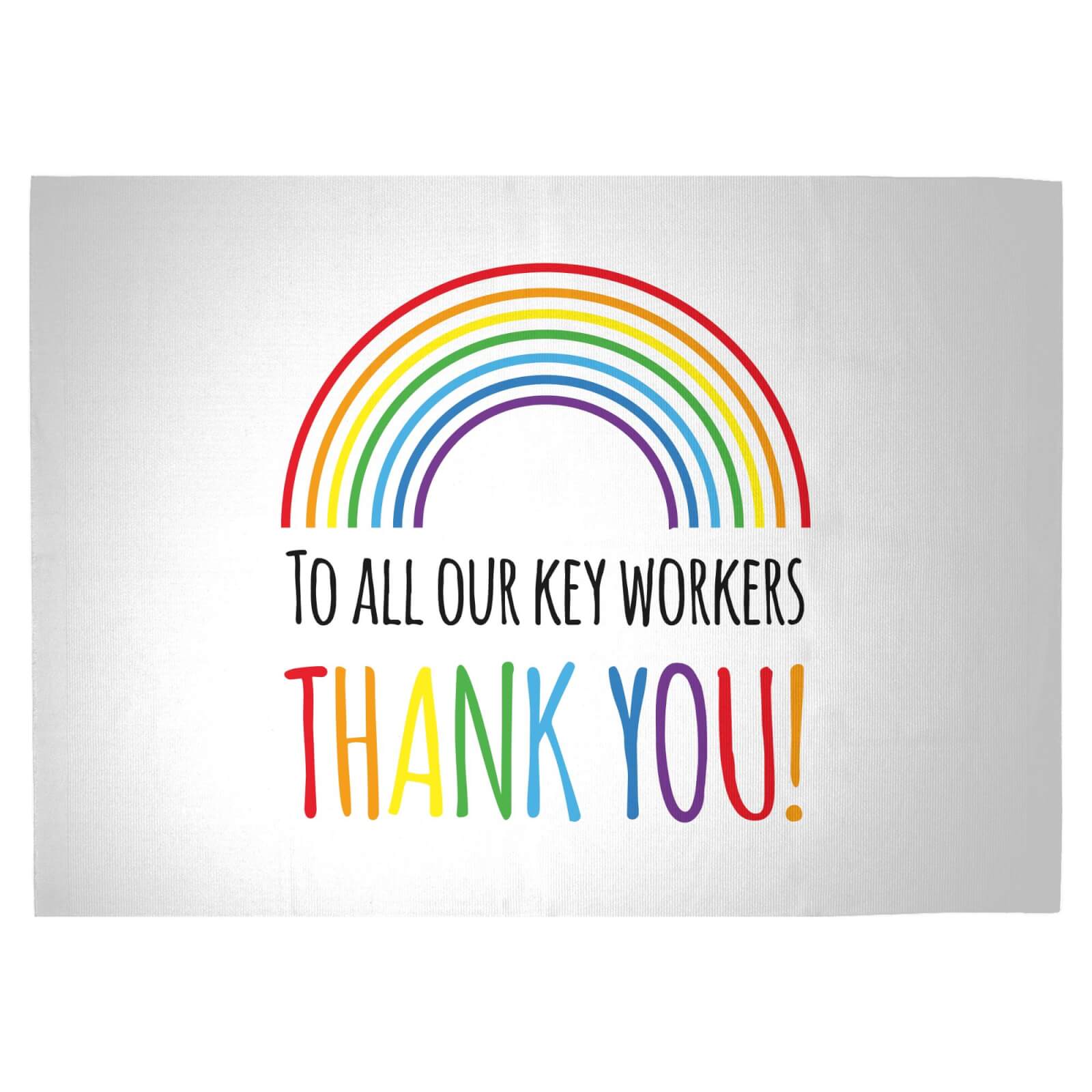 To All Our Key Workers Thank You! Woven Rug - Large