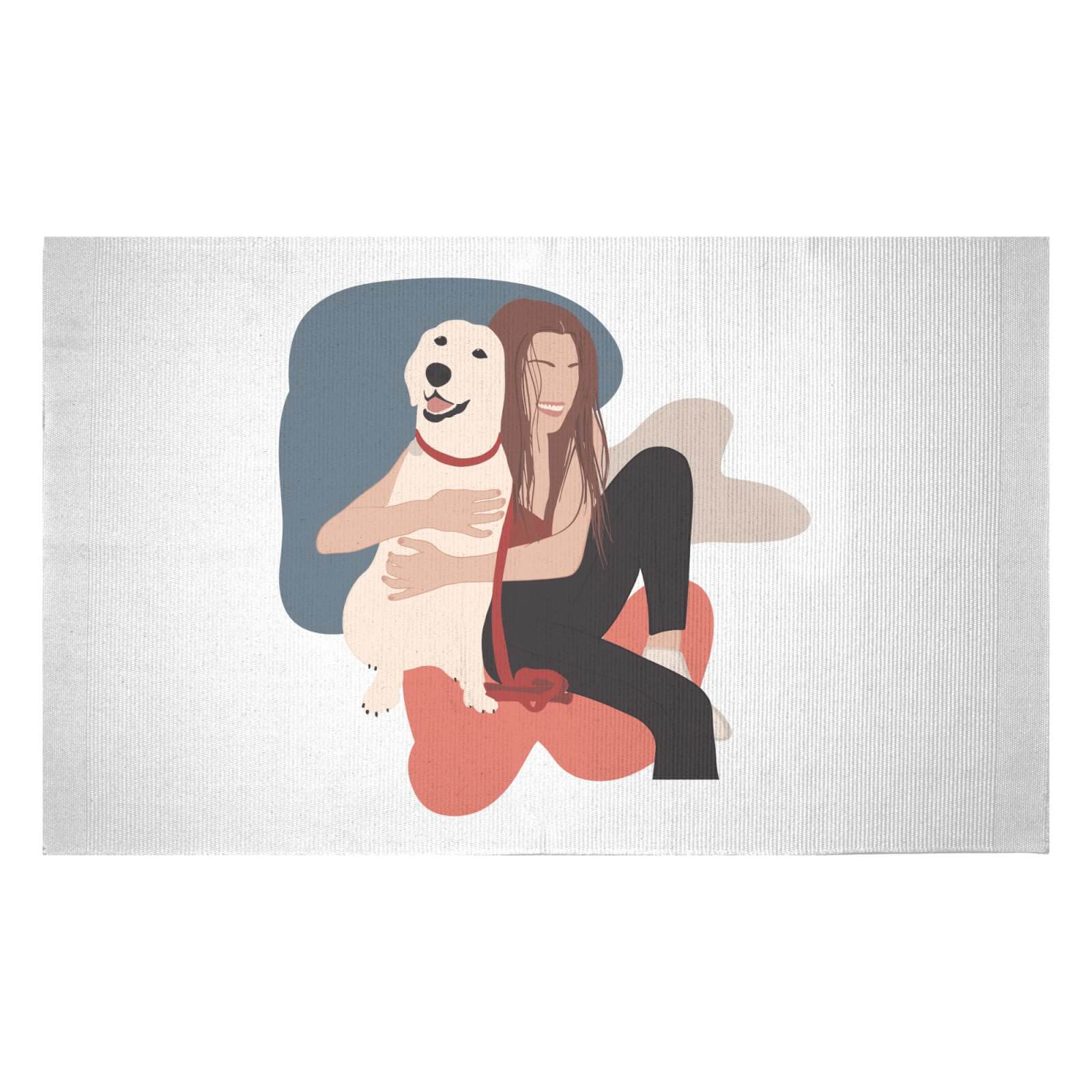 Dog Cuddles Woven Rug - Small