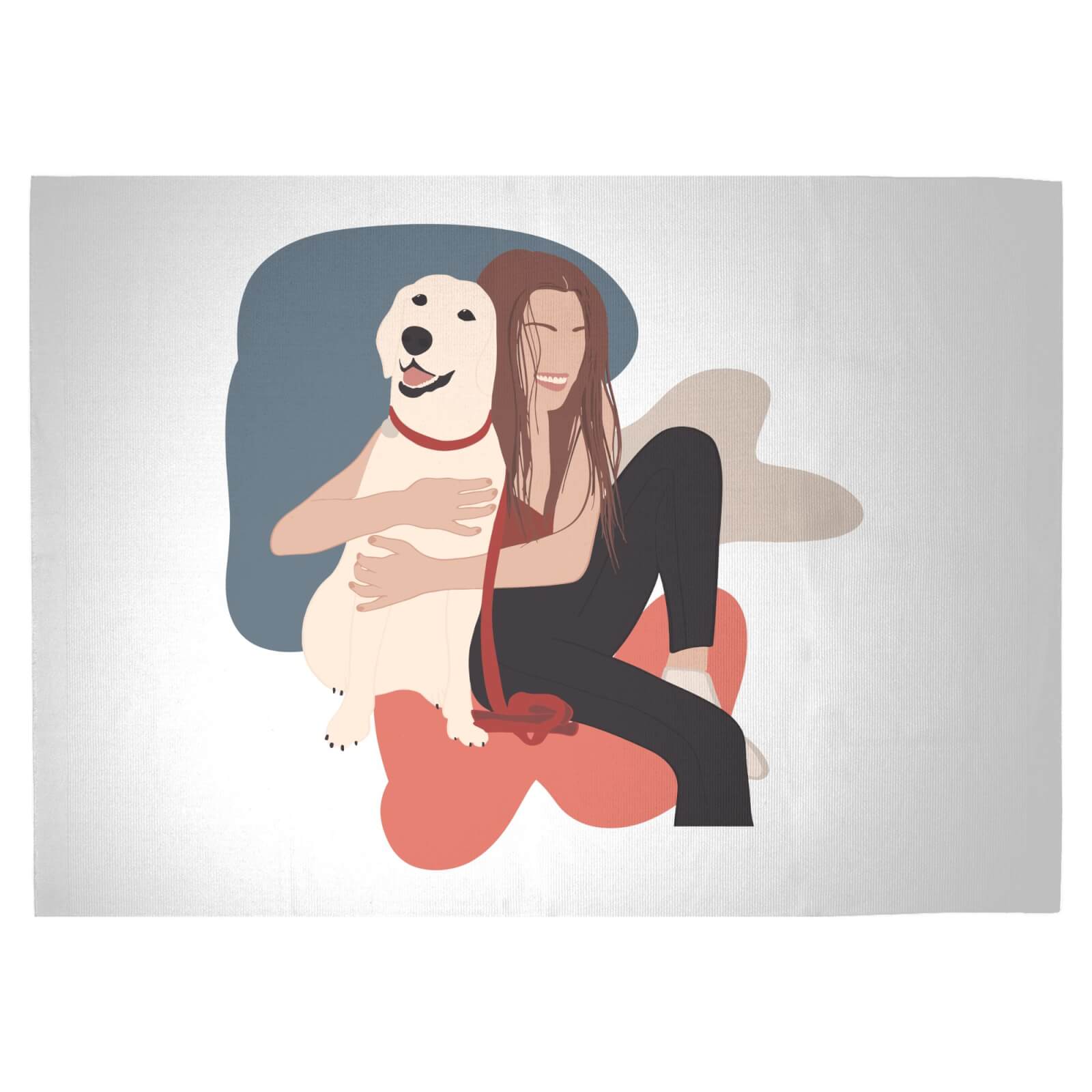 Dog Cuddles Woven Rug - Large