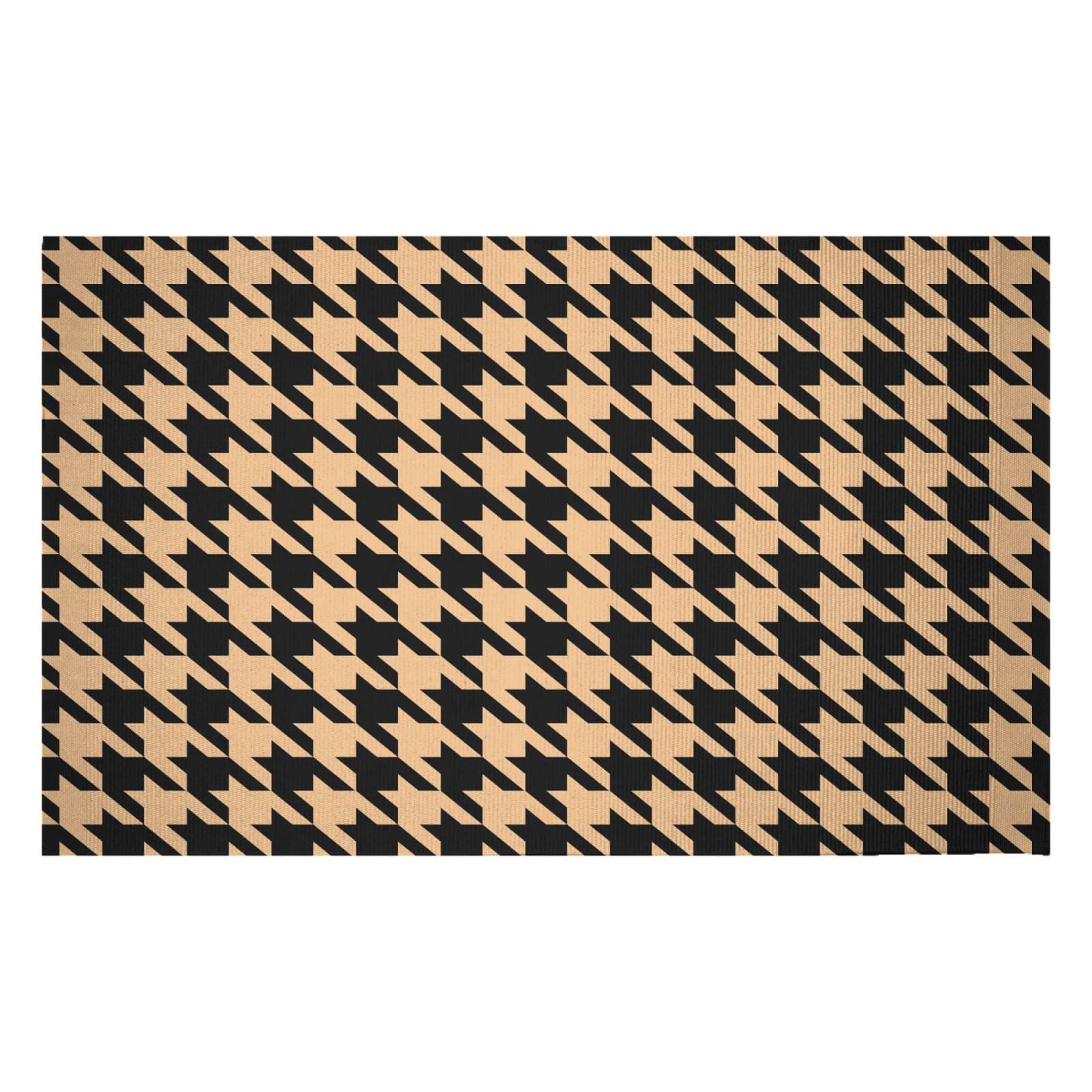 Biege Dogtooth Woven Rug - Small