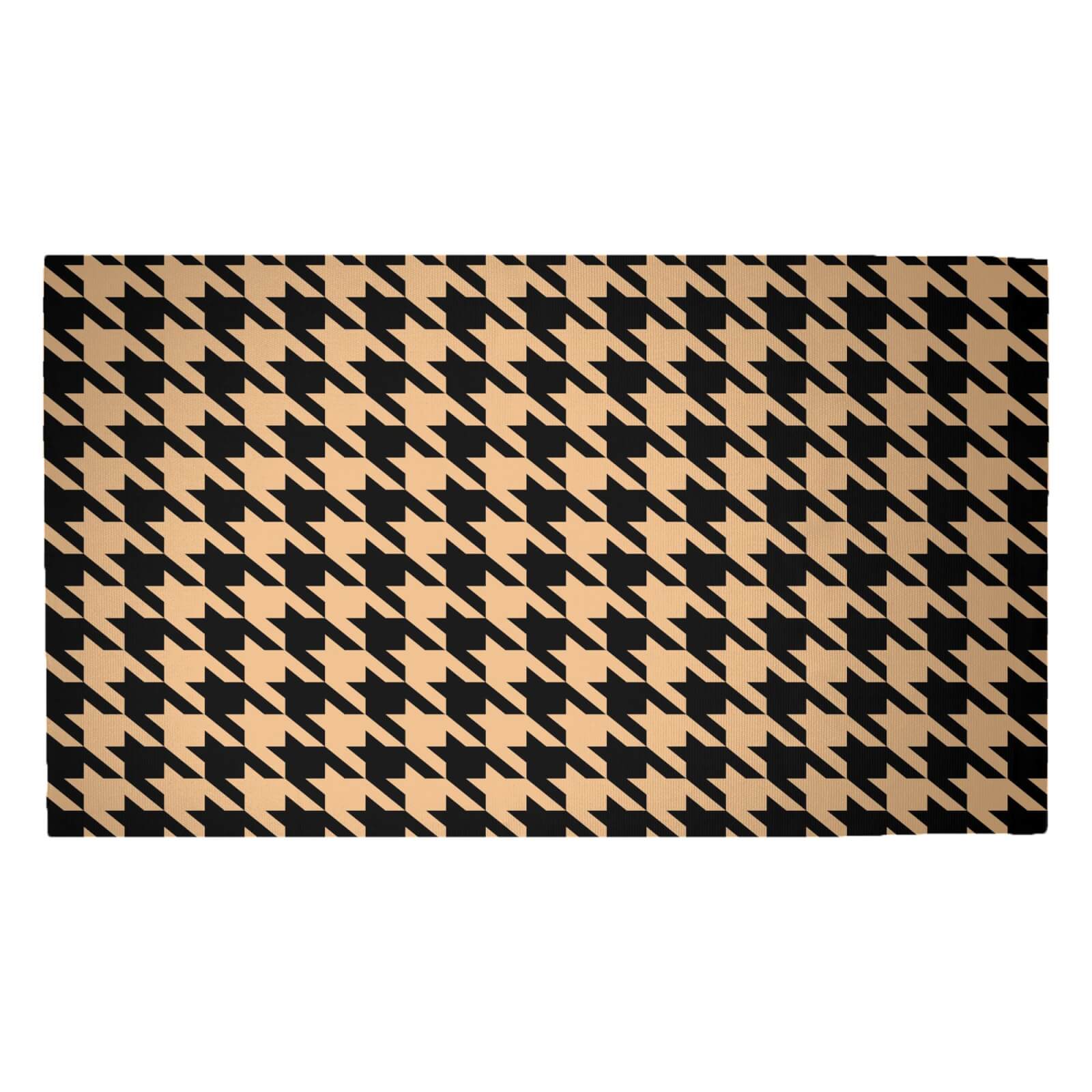 Biege Dogtooth Woven Rug - Medium