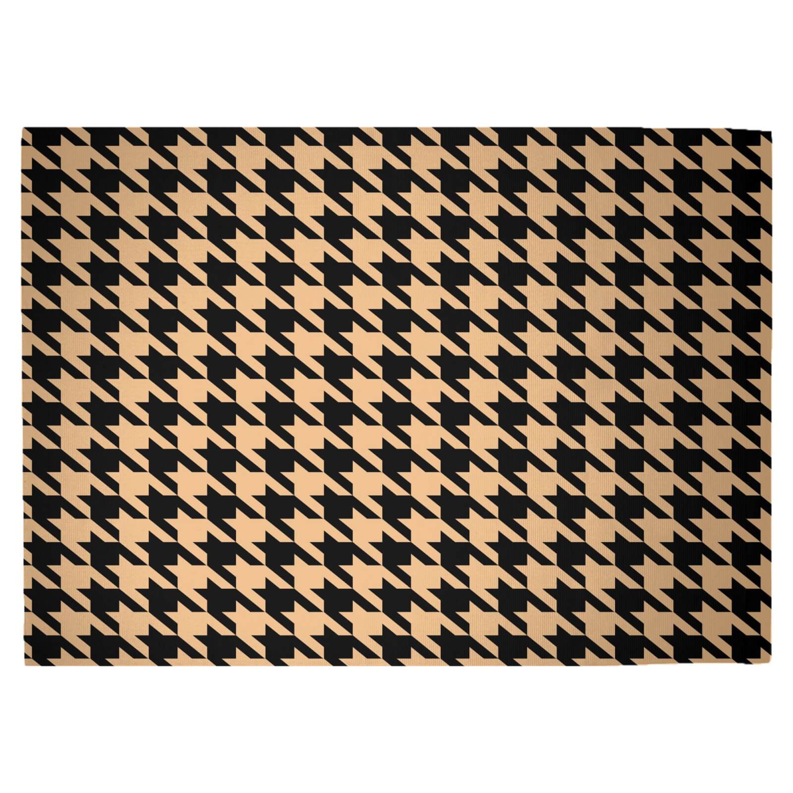 Biege Dogtooth Woven Rug - Large