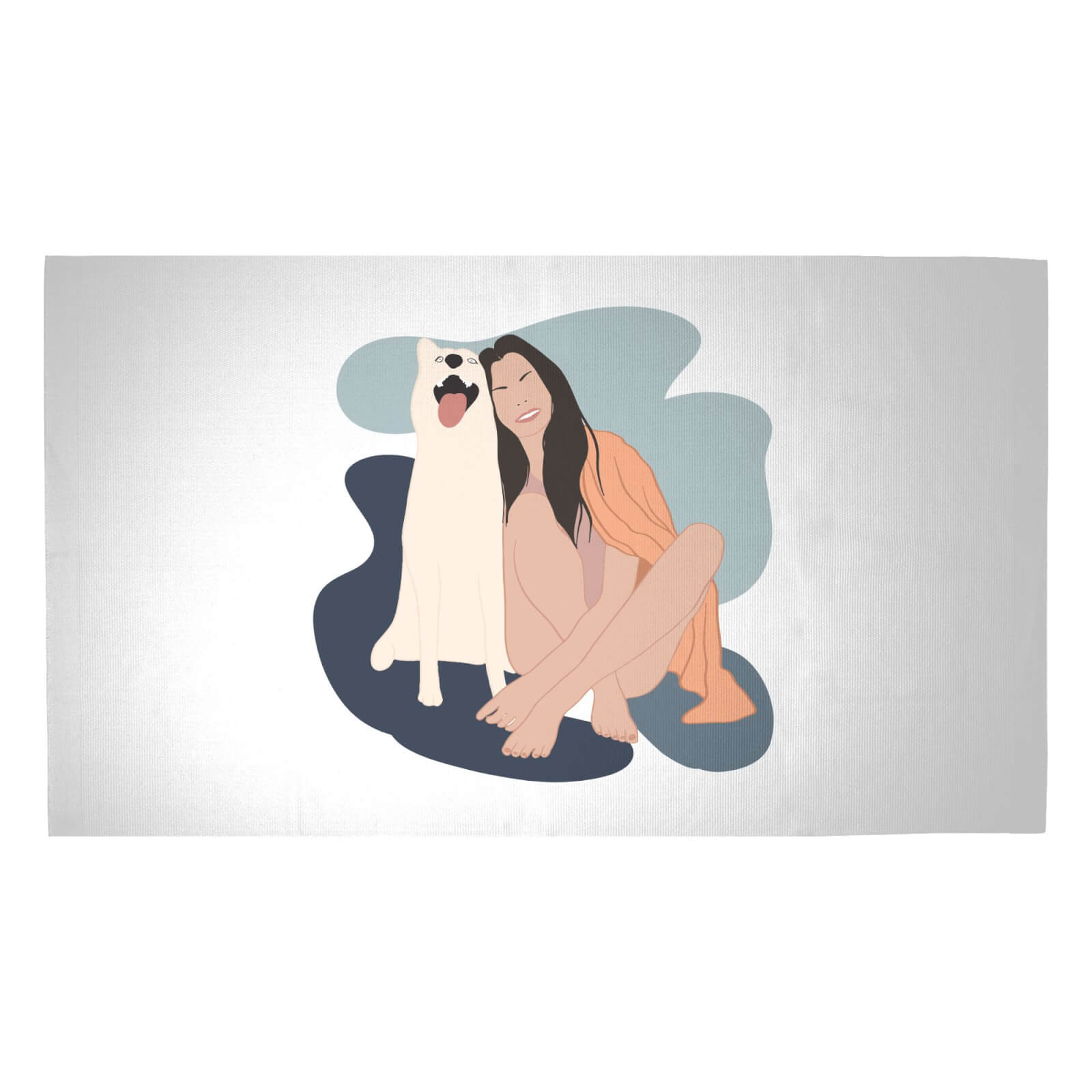 Smiles With The Pup Woven Rug - Medium