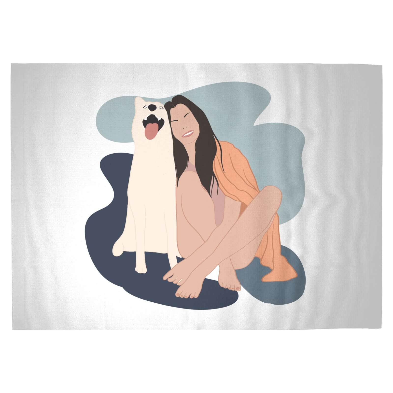 Smiles With The Pup Woven Rug - Large